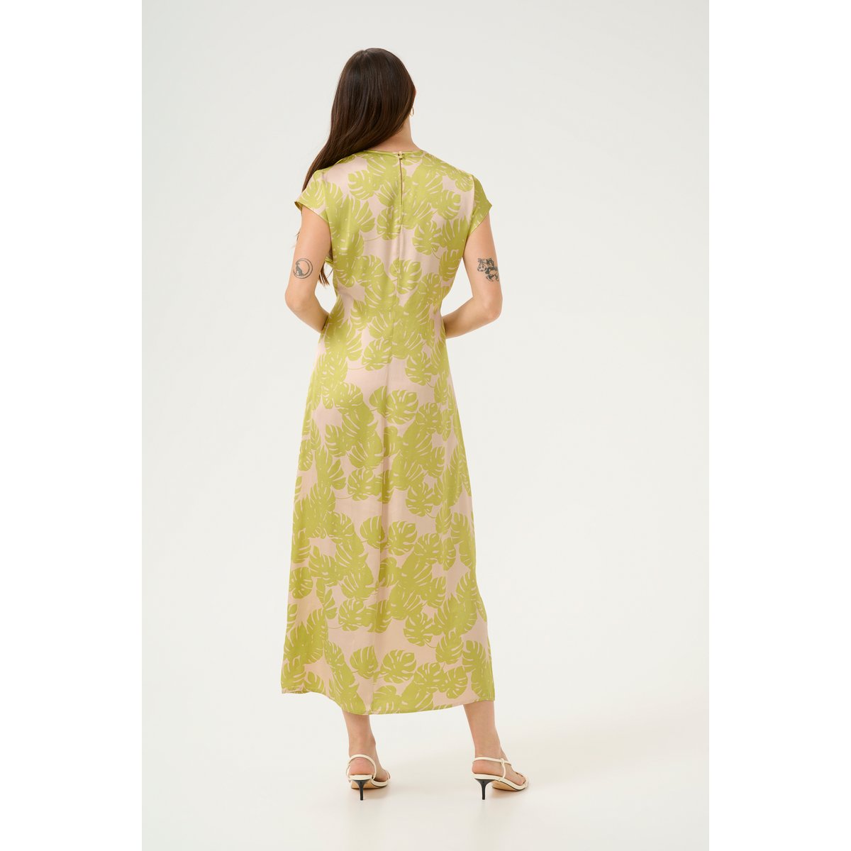 Dress vert green palm leaves, CULTURE