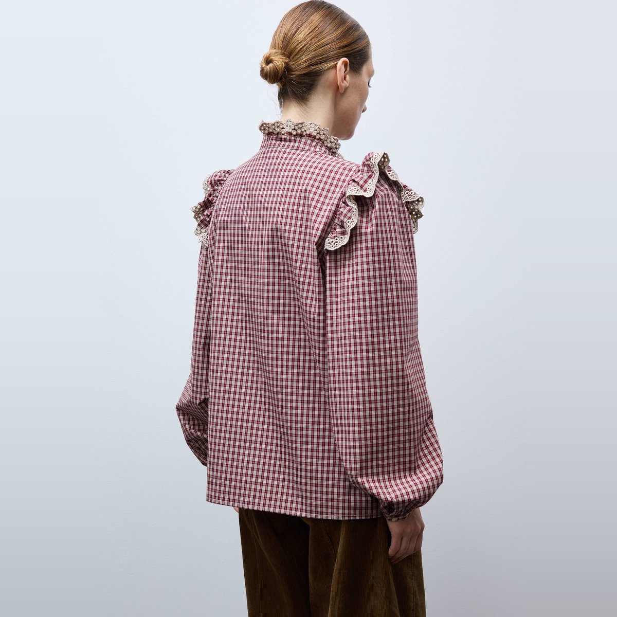 Chemise manches longues à carreaux en coton BIO GOTS pudding, MONOPRIX