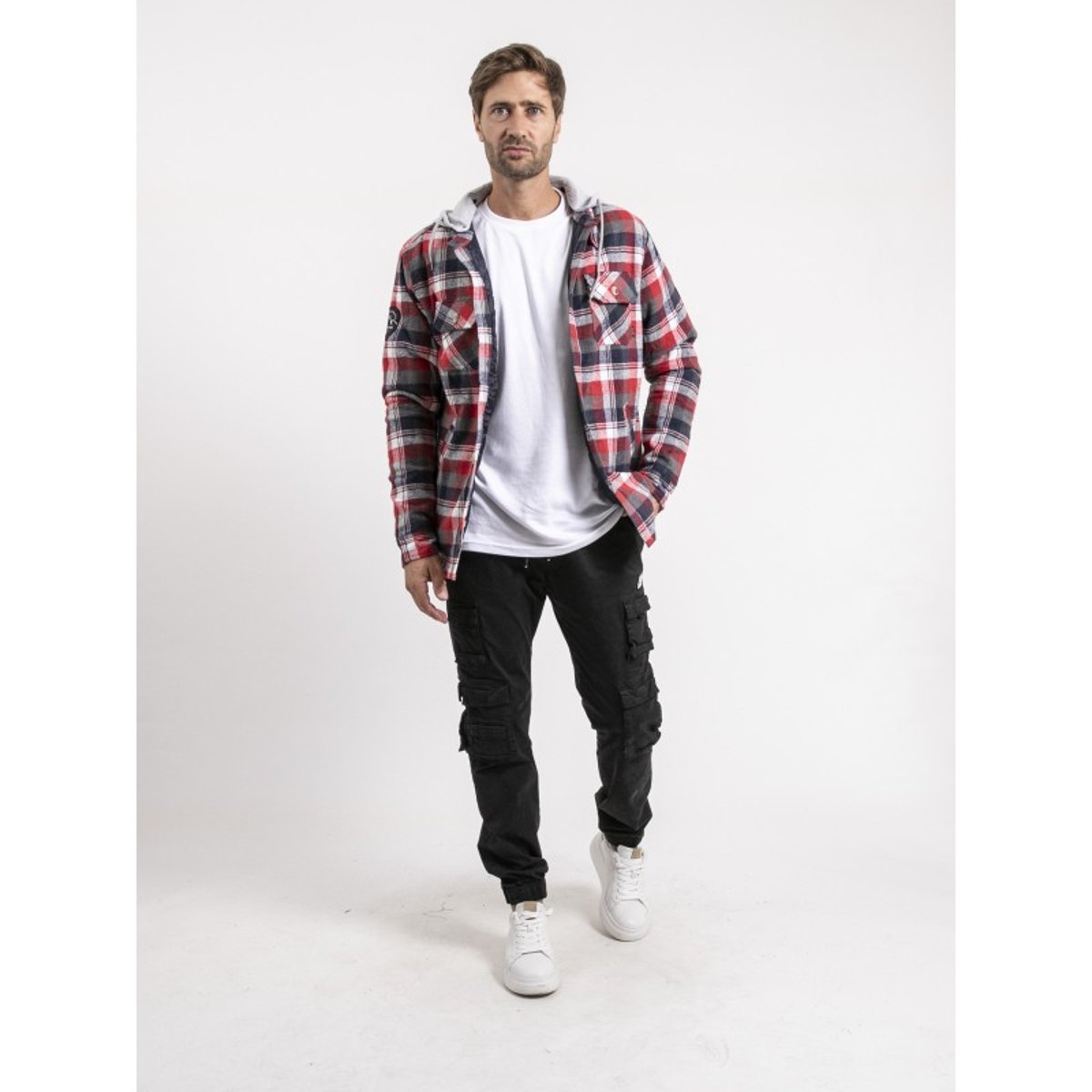 Chemise Carreaux Avec Capuche Tarzac rouge, RITCHIE