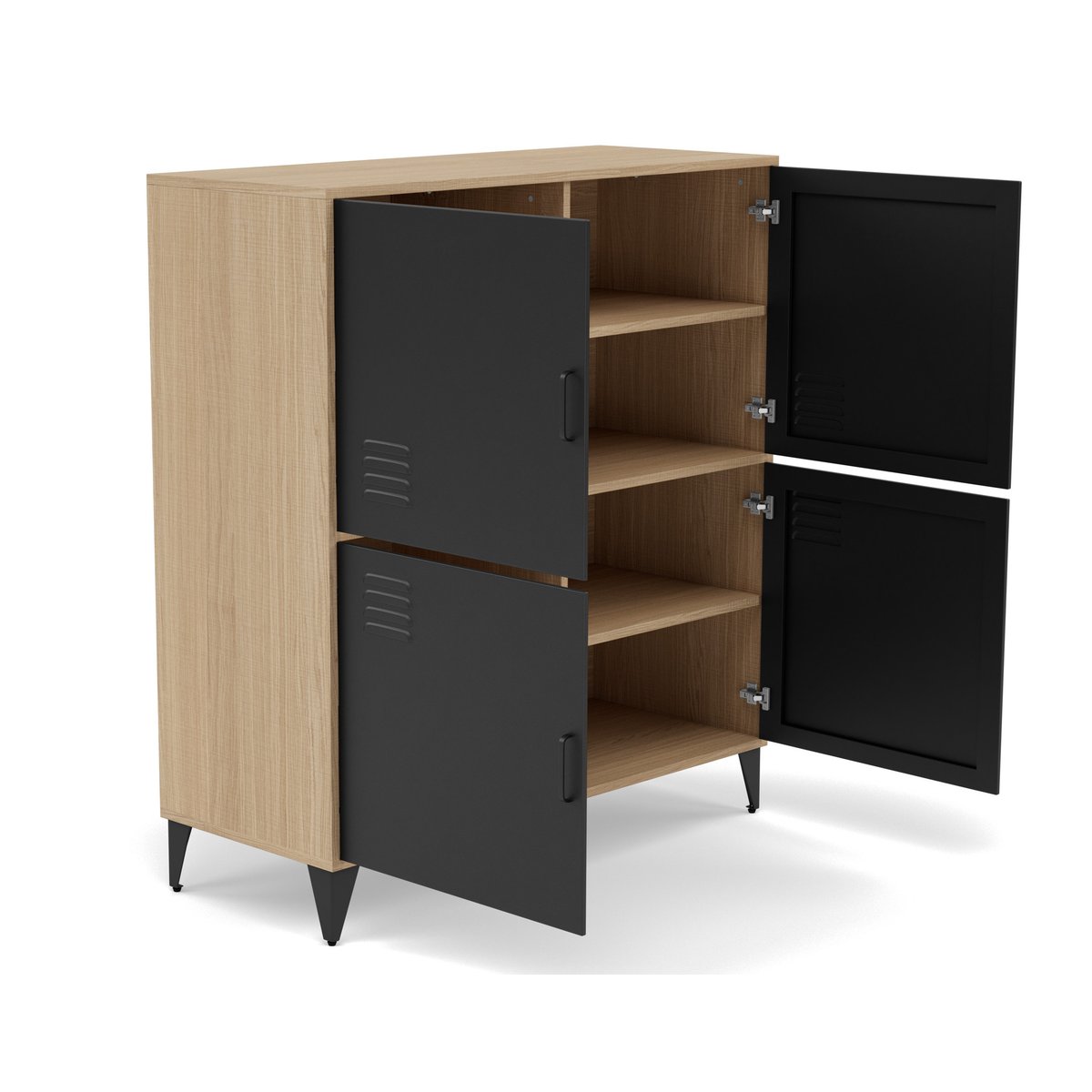 Buffet - TRIBECA bois / noir, BEST MOBILIER