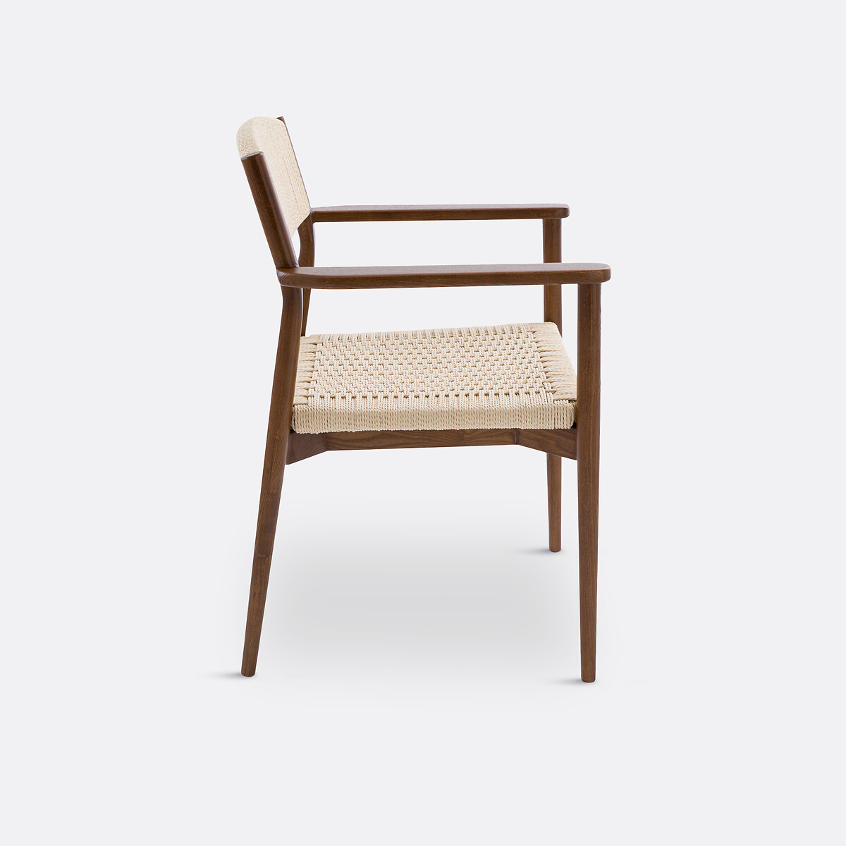 Sillón de mesa de fresno macizo y trenzado, Dorau tinte color nogal, LA REDOUTE INTERIEURS
