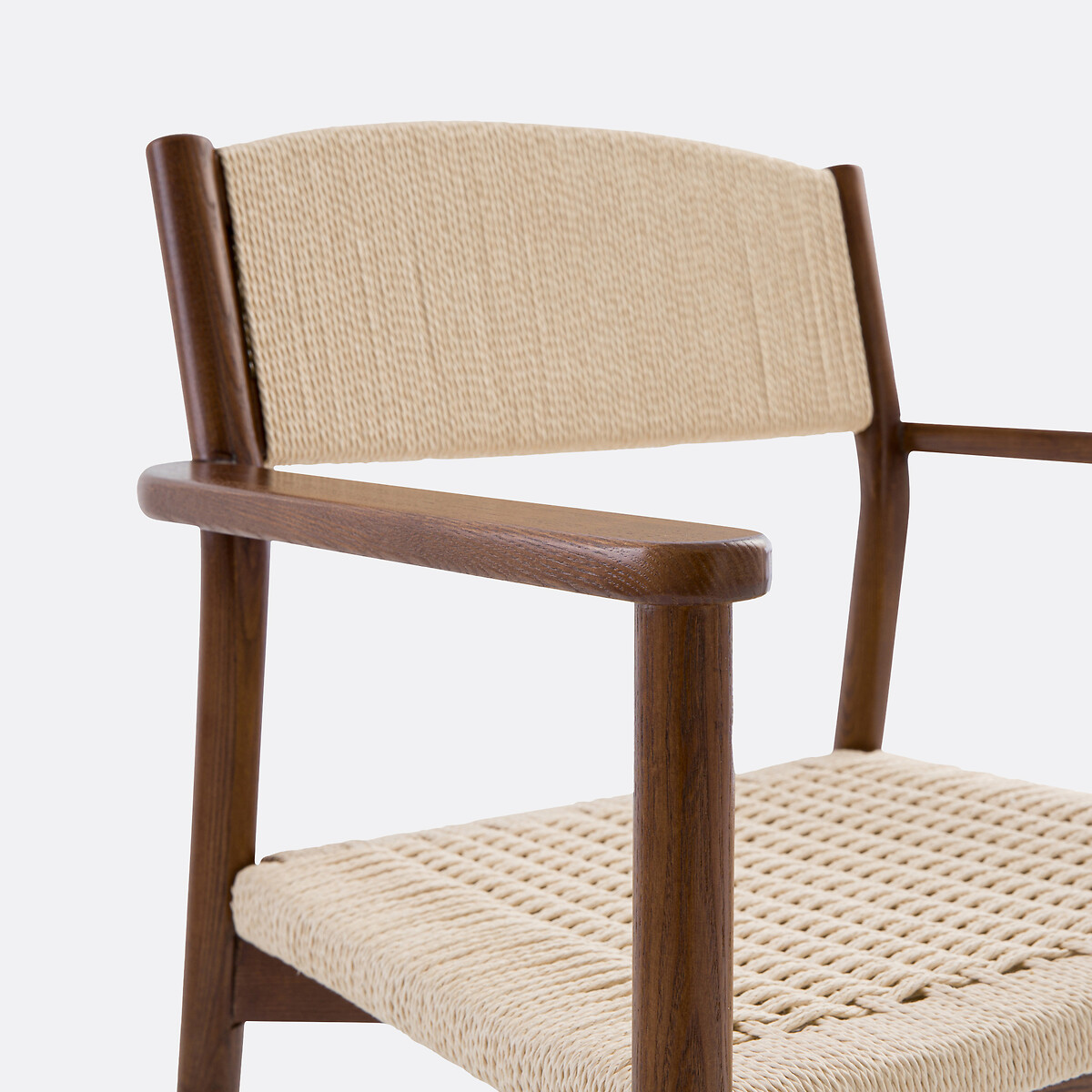 Sillón de mesa de fresno macizo y trenzado, Dorau tinte color nogal, LA REDOUTE INTERIEURS