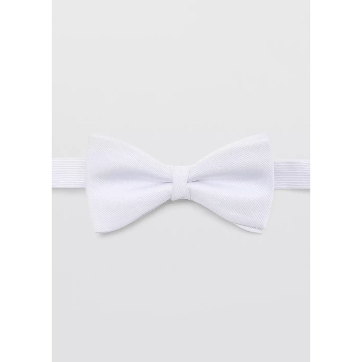 Nœud papillon en soie micro-structure blanc, MANGO MAN