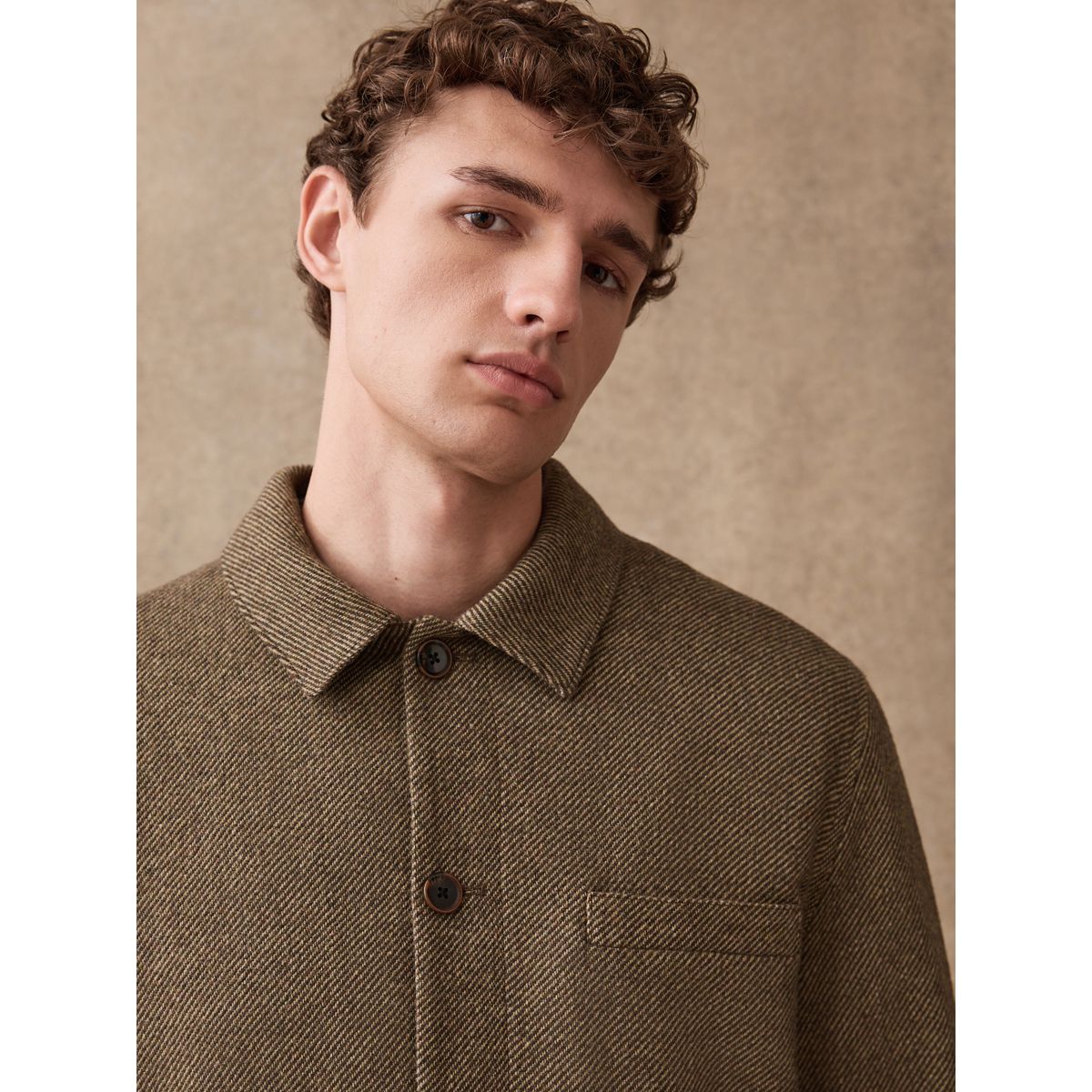 Veste élégante en sergé texturé et laine marron, NEXT