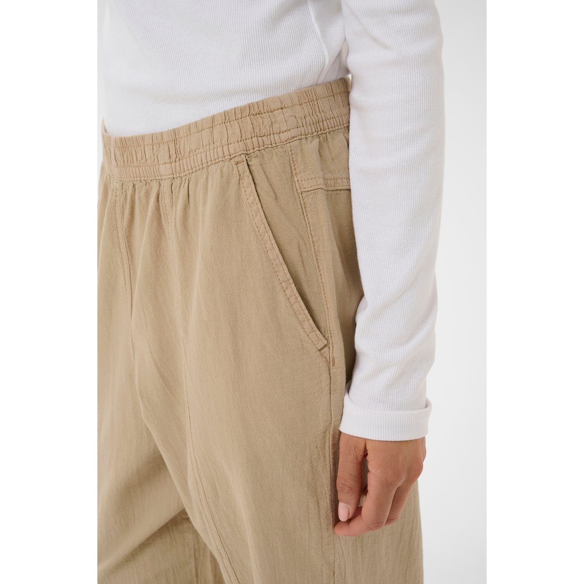 Pantalon casual beige classic sand, KAFFE
