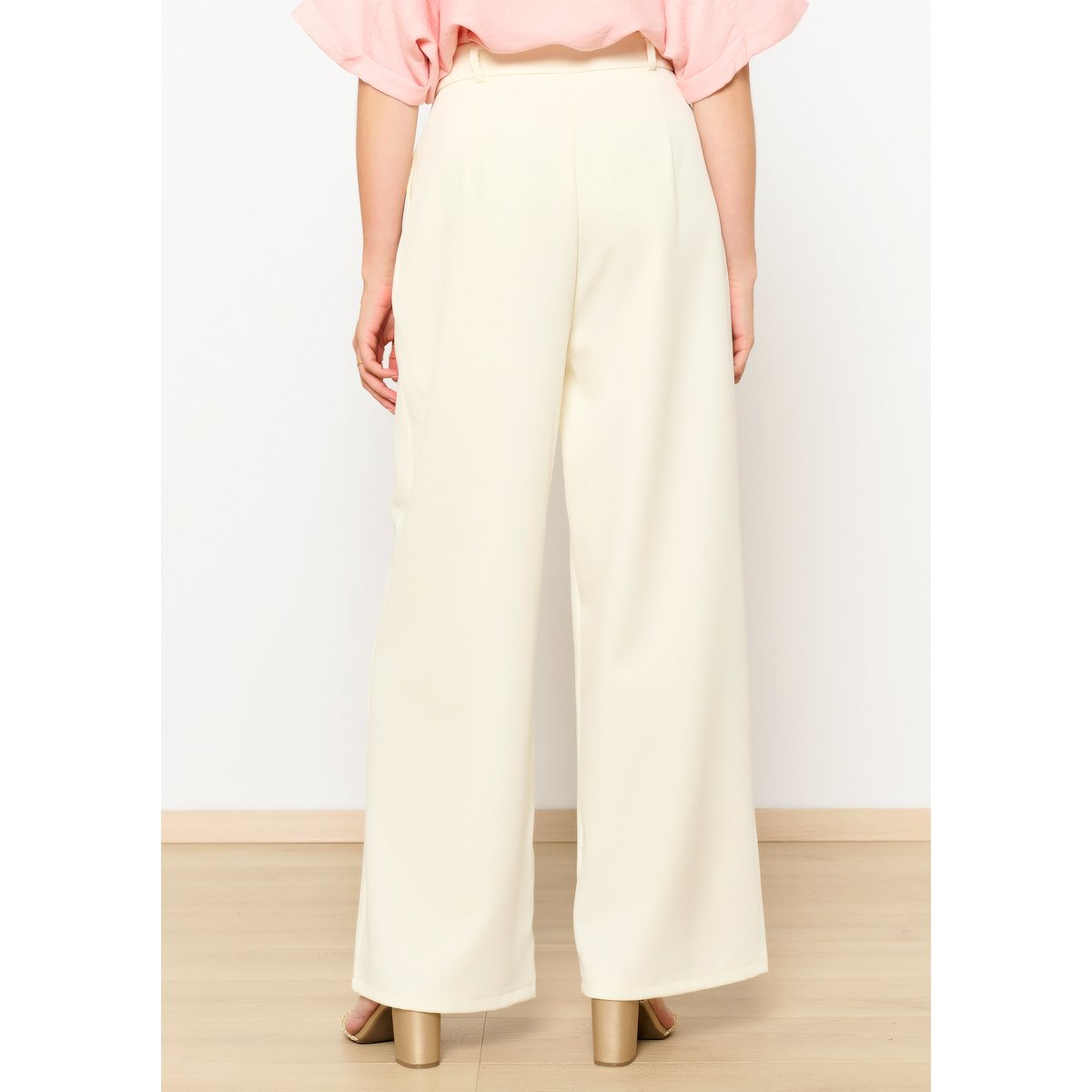 Pantalon palazzo blanc vanille, LOLALIZA