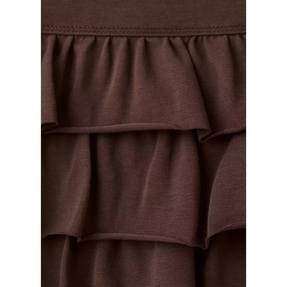 Jupe courte à volants marron, MANGO TEEN