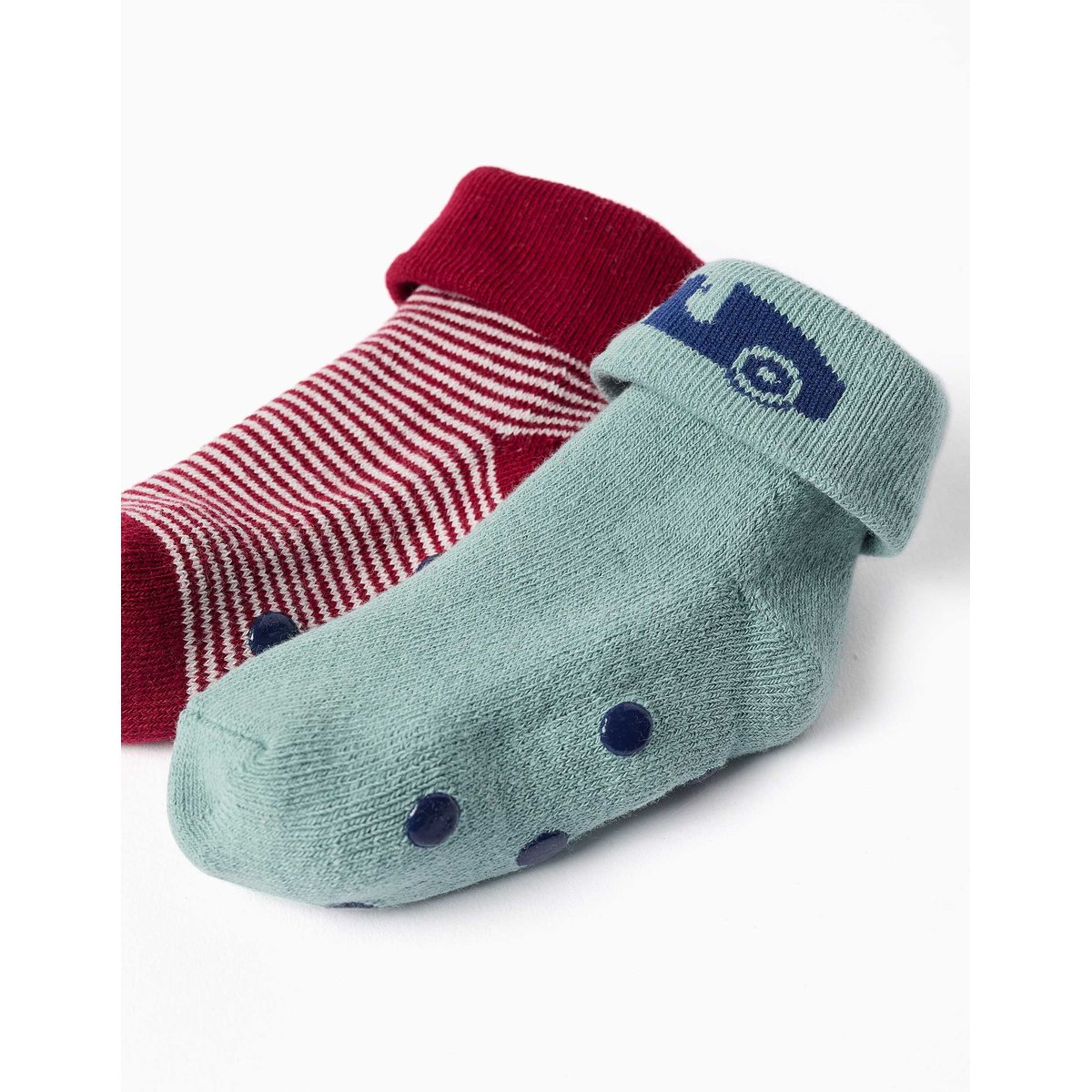 Lot de 2 chaussettes en éponge antidérapantes multicolore, ZIPPY