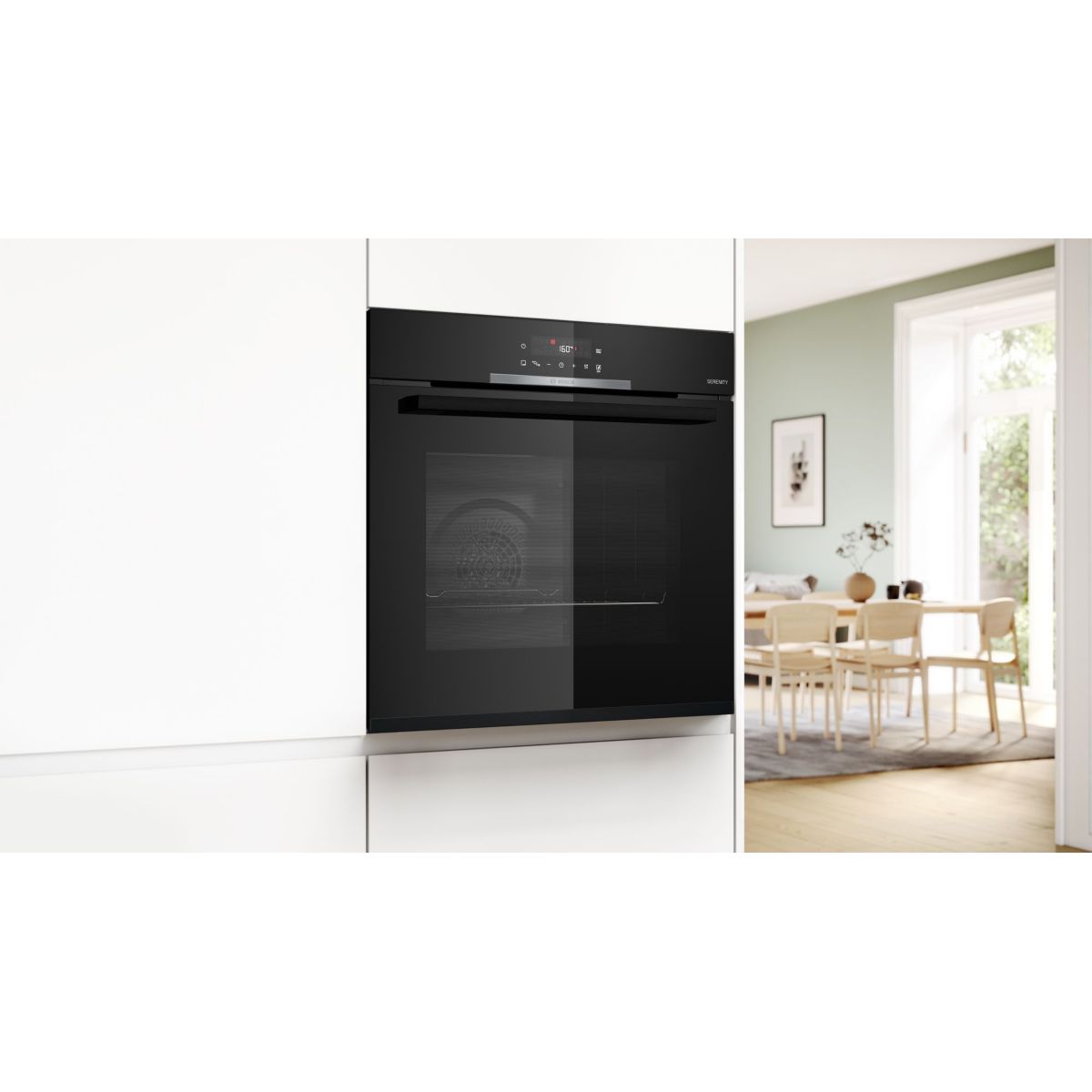 Four encastrable HBA372BB4 Air Fry - Pyrolyse, Mode Friture Sans Huile Air Fry, AutoPilot couleur unique, BOSCH