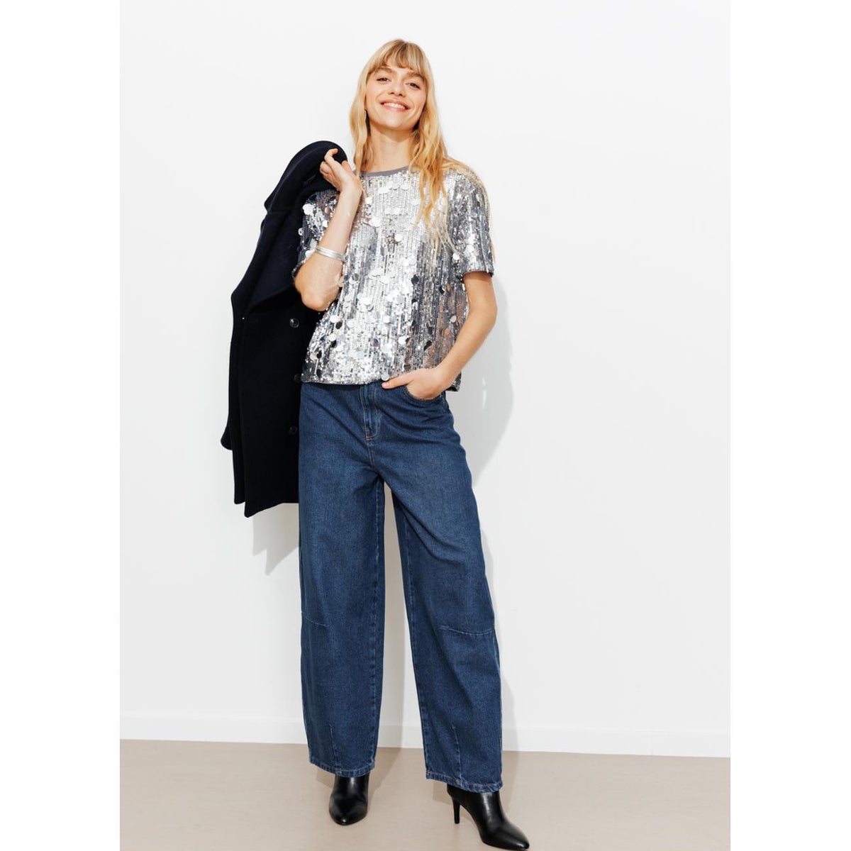 Jean taille haute barrel jean brut, PROMOD