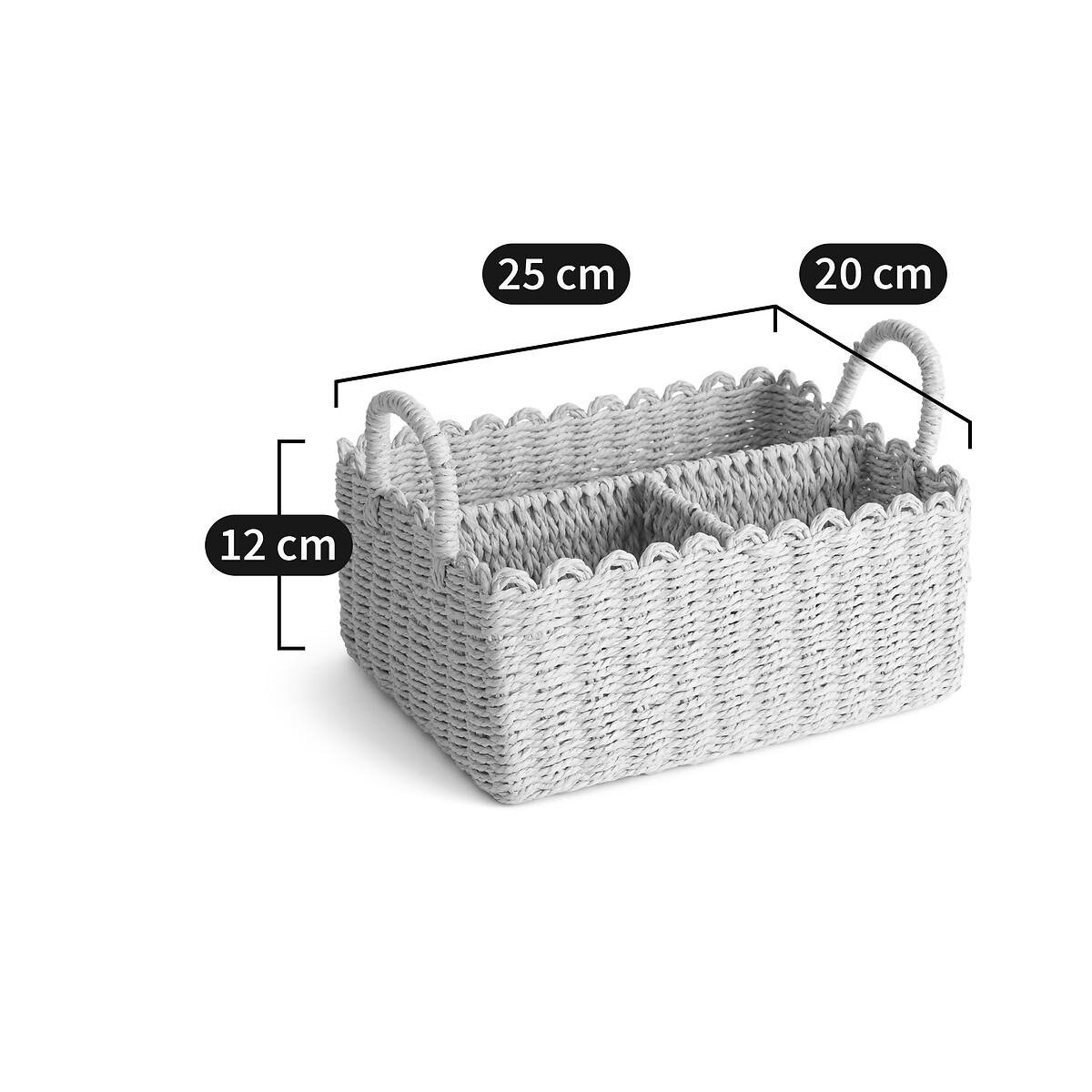 Panier multirangement en papier tressé, Petalia beige, LA REDOUTE INTERIEURS