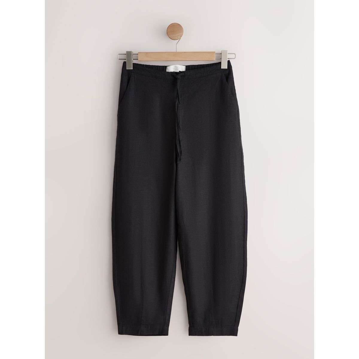 Pantalon ample en lin mélangé noir, NEXT