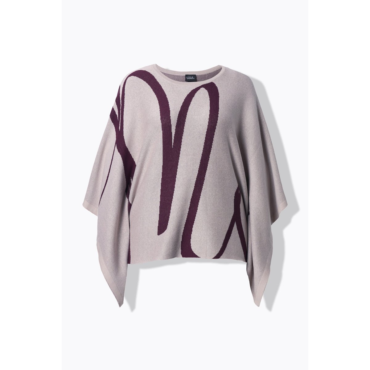 Poncho en maille oversize gris beige, ULLA POPKEN