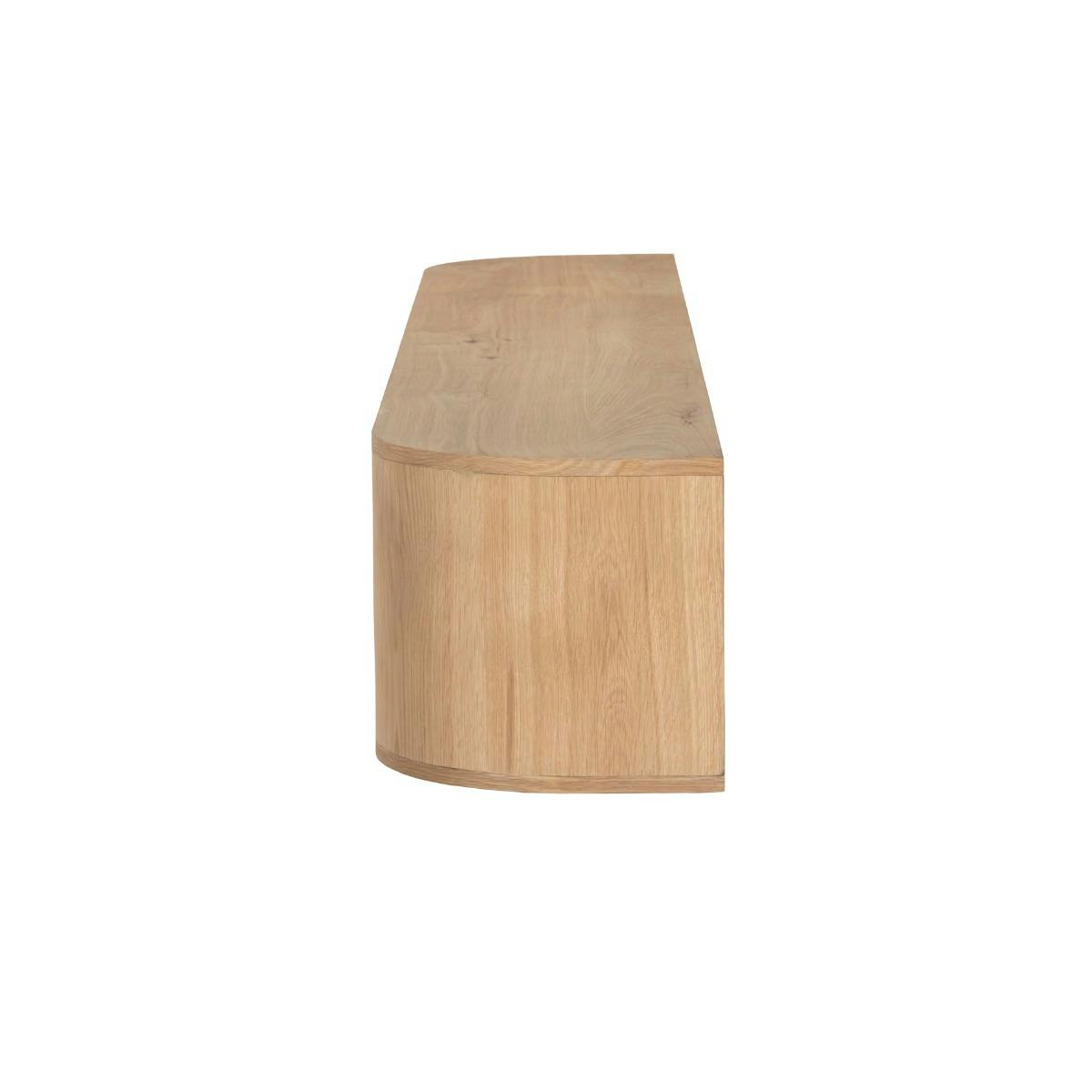 Long meuble TV suspendu en chêne, 4 portes LOREN bois clair, PIER IMPORT