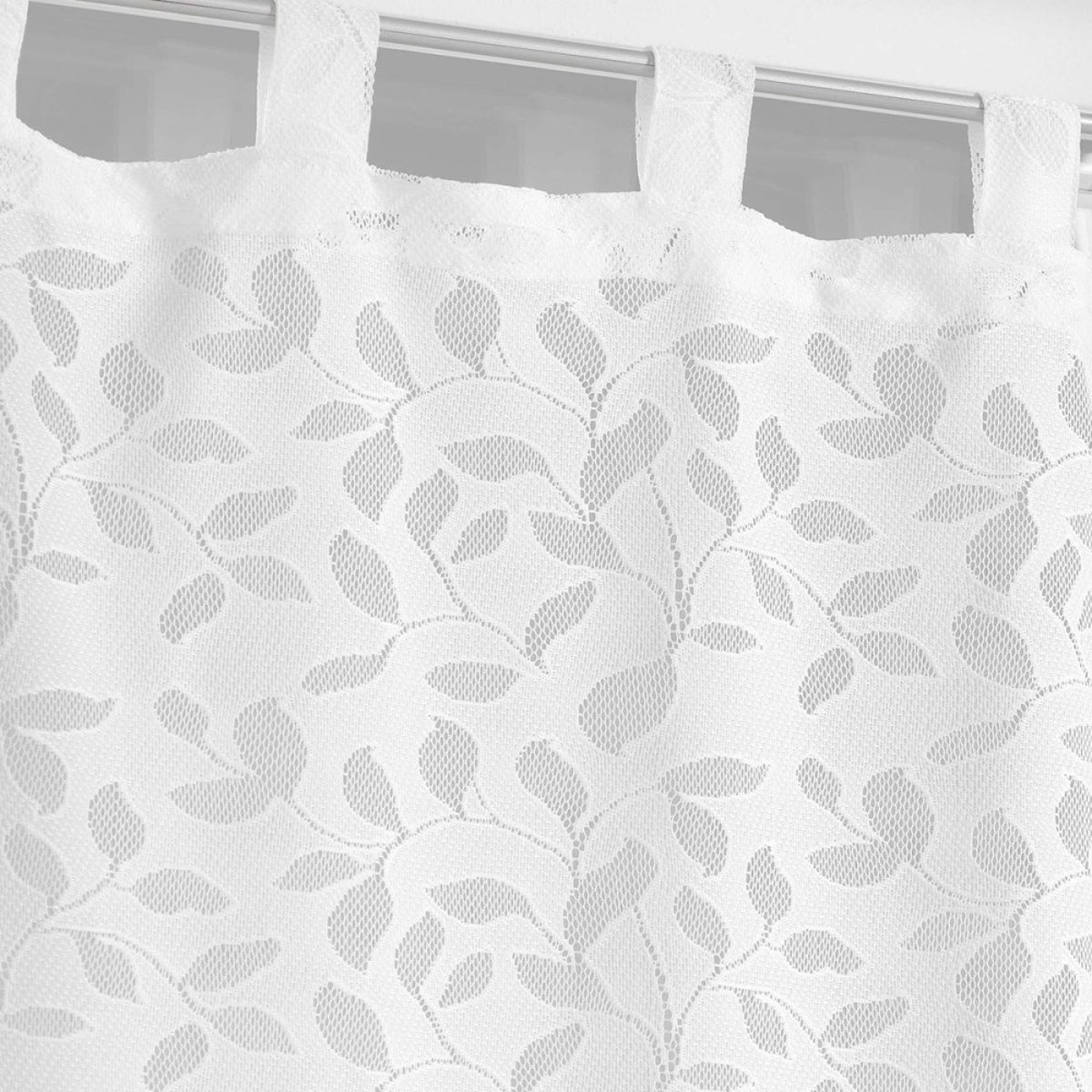 Paire de voilages à passants 60x90 maille Manon blanc, DECORATIE