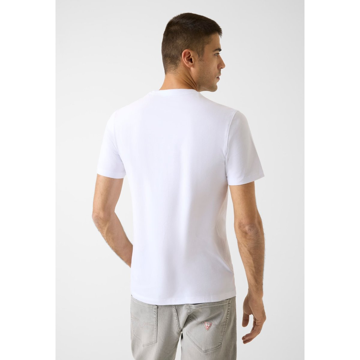 T-Shirt Logo Triangle blanc, GUESS