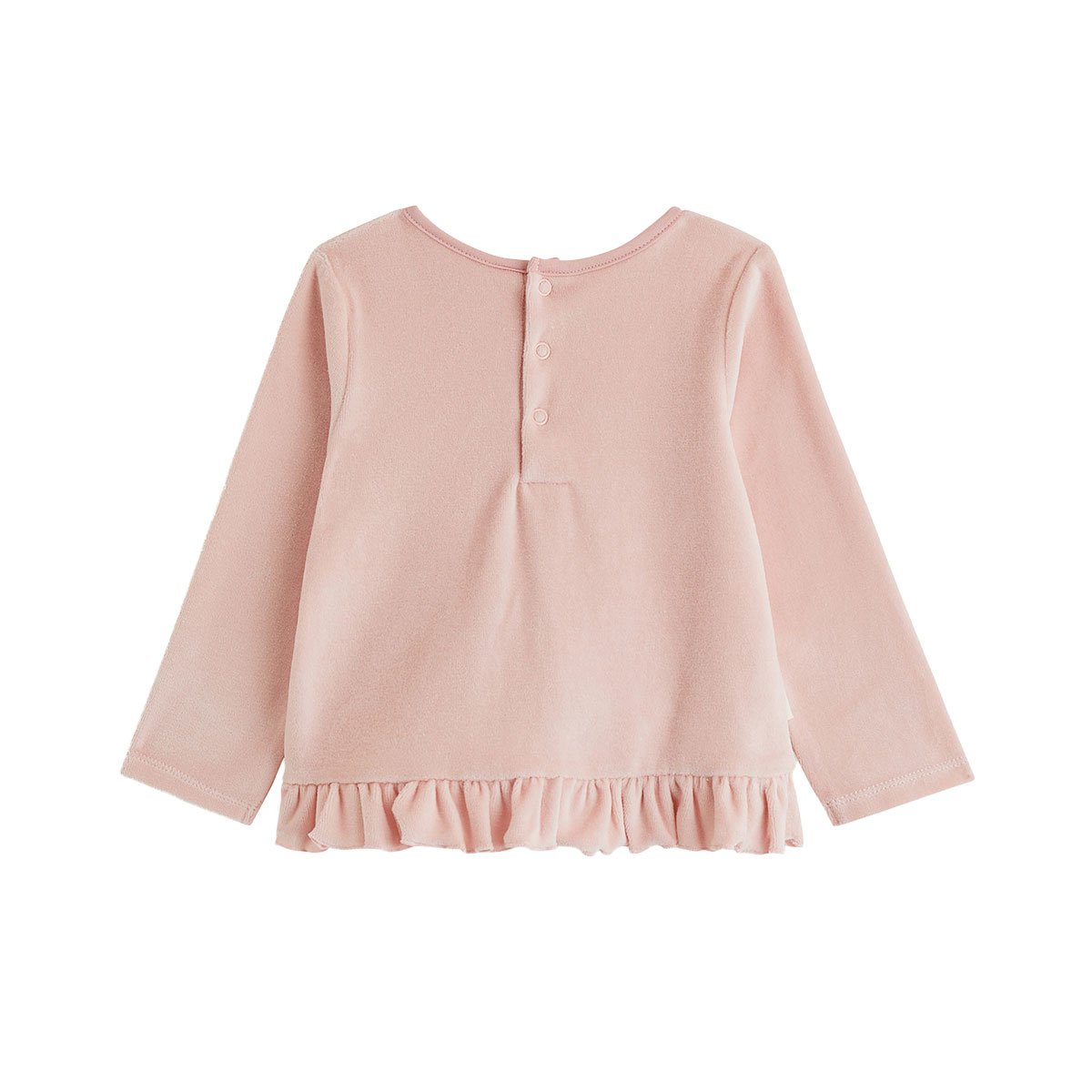 Lot de 2 pyjamas bébé 2 pièces en velours à pieds retroussables Cléo rose, PETIT BEGUIN