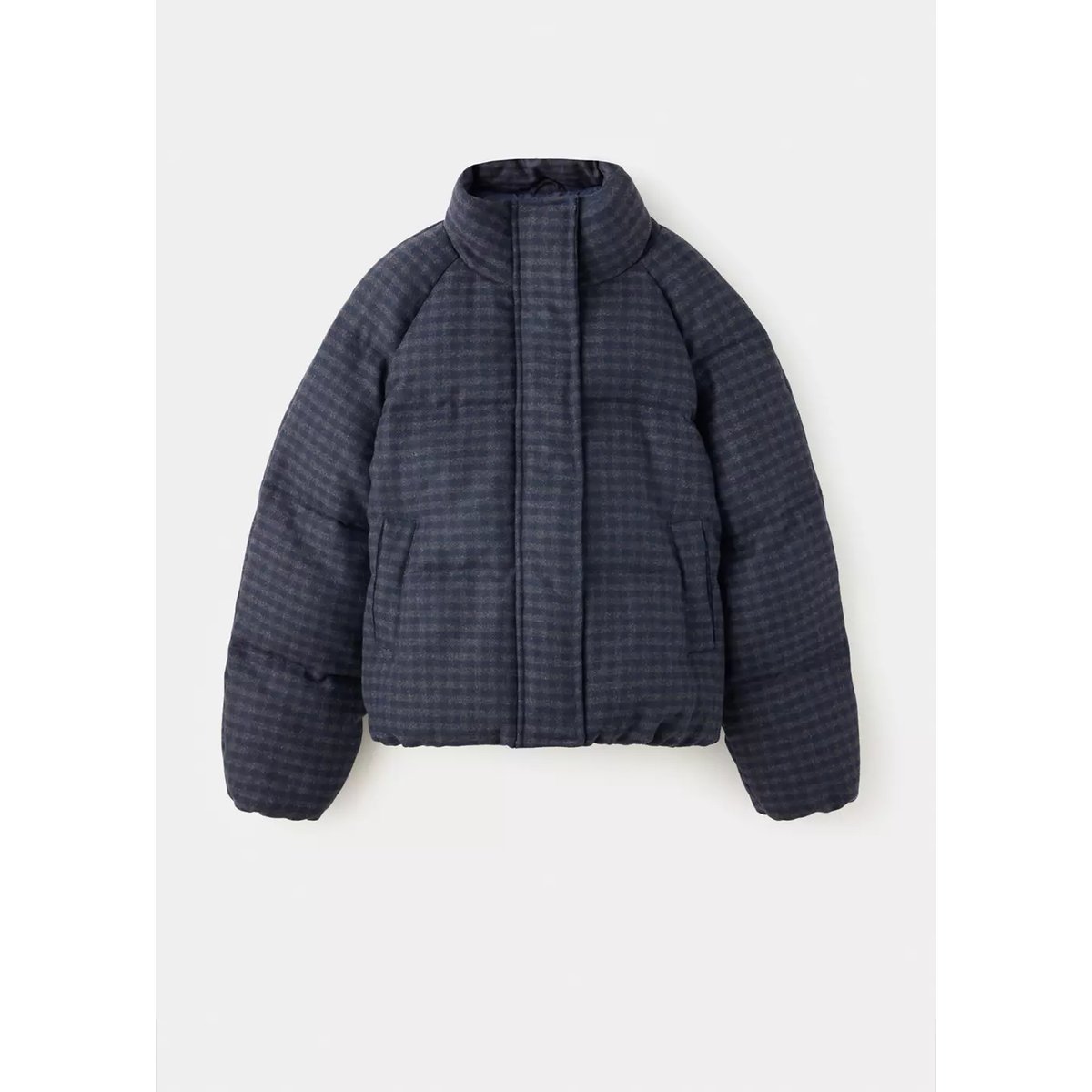 Anorak matelassé carreaux bleu marine, MANGO TEEN