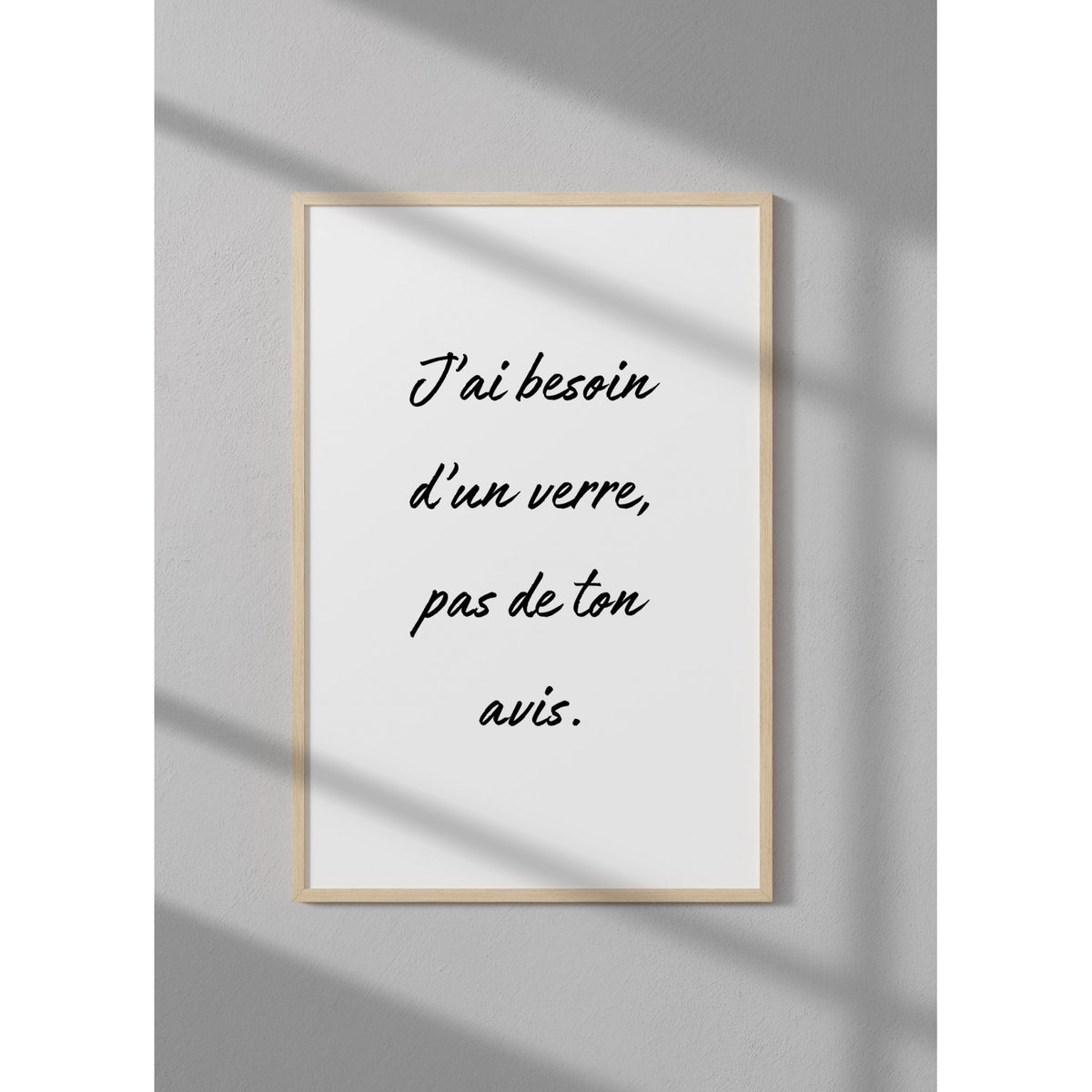 Affiche 'J'ai besoin d'un verre...' blanc, L'AFFICHERIE