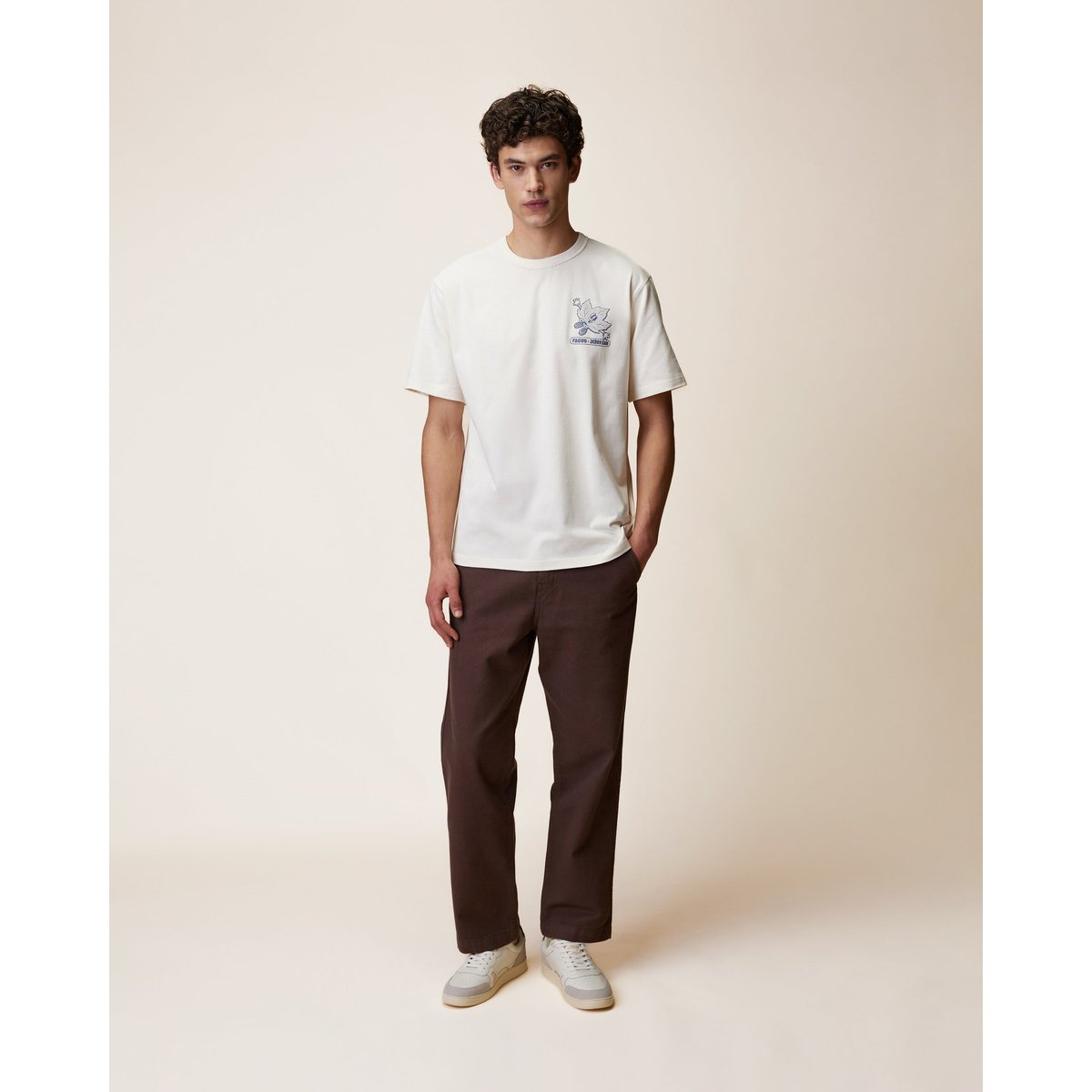T-shirt en maille écru, FAGUO