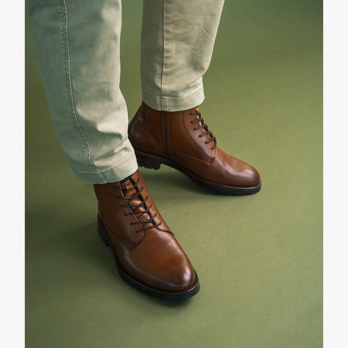 Boots À Talon en cuir GUILLO cognac, BOCAGE
