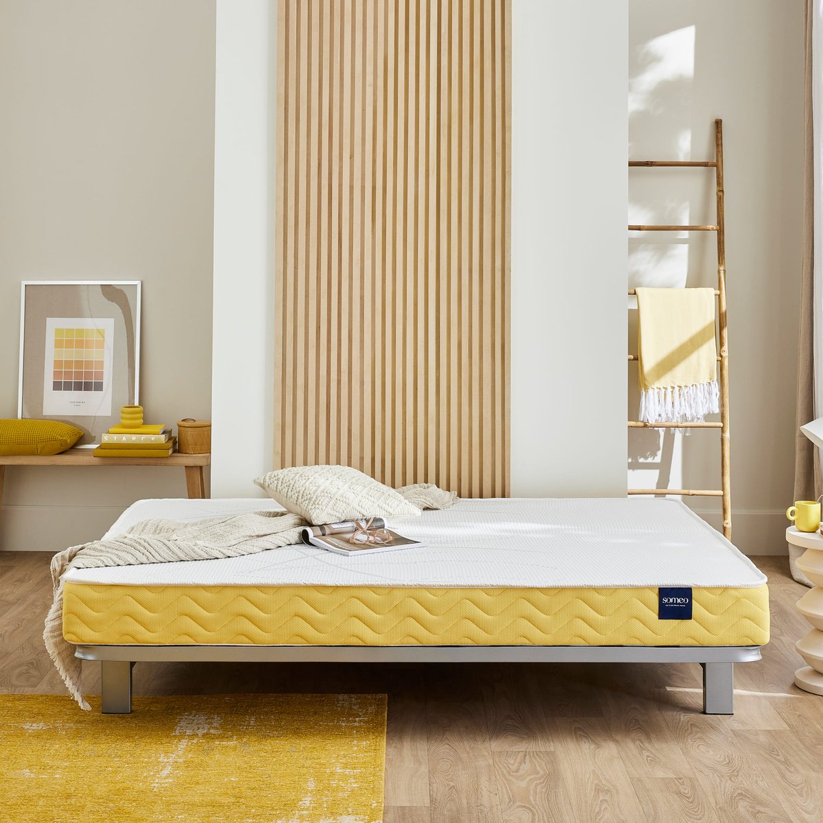 Matelas mousse Aurore 400 clic-clac blanc, SOMEO