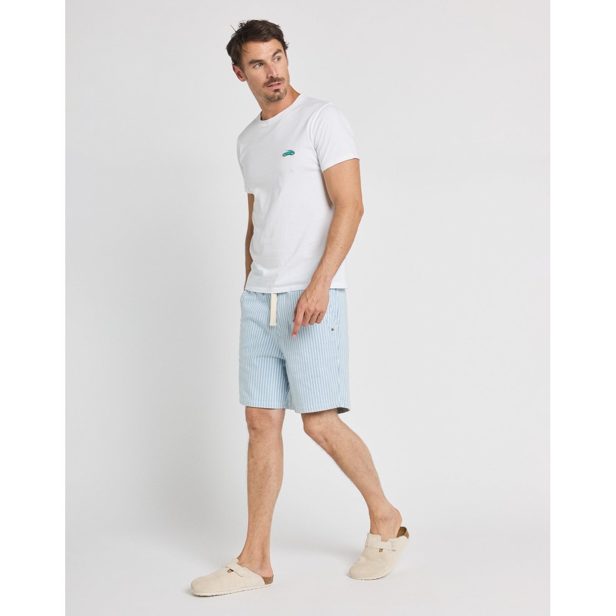 SHORT LOOSE LTSTRIPE raye bleu, PULLIN