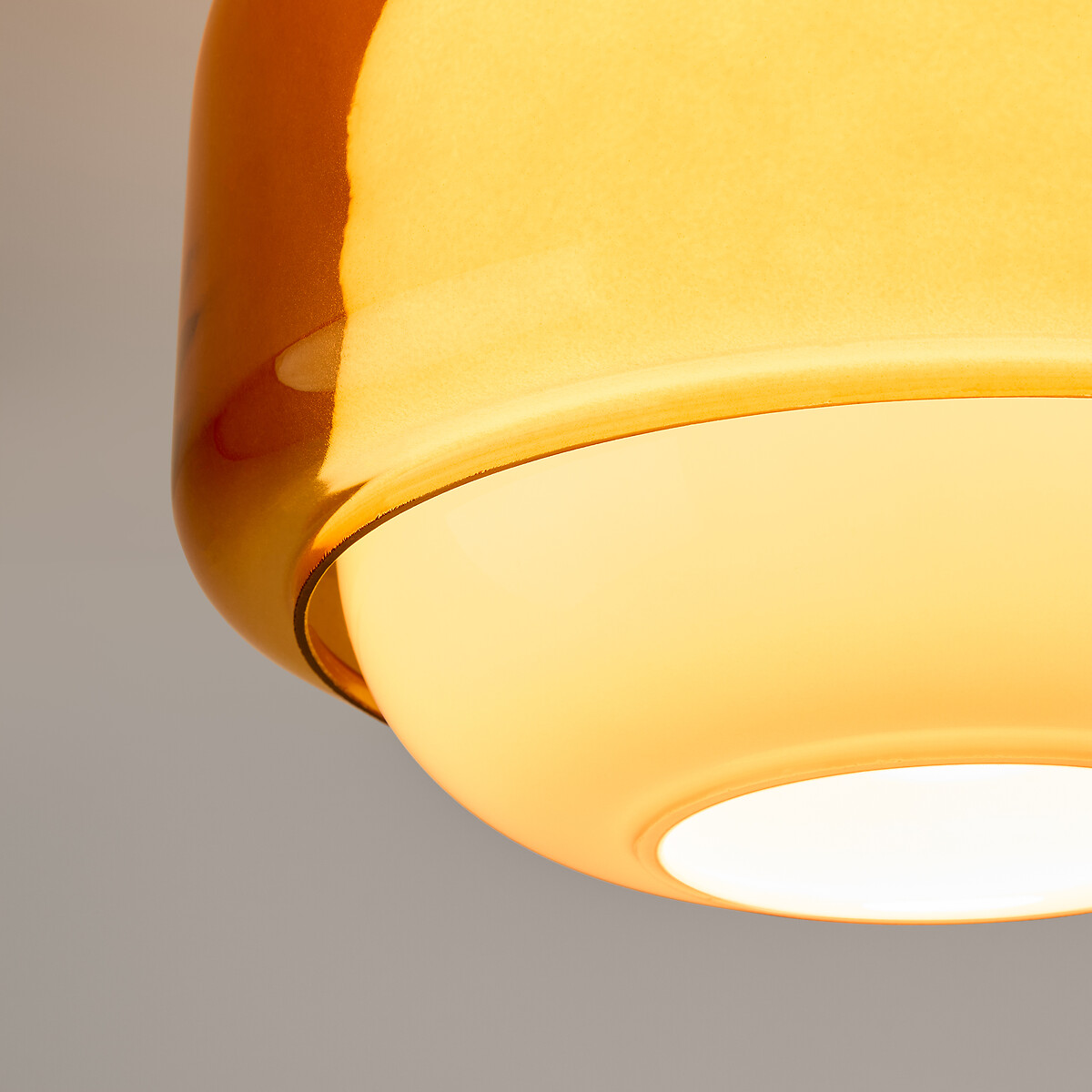 Gekleurde glazen plafondlamp, diameter 30,5 cm, Kinoko oranje , LA REDOUTE INTERIEURS