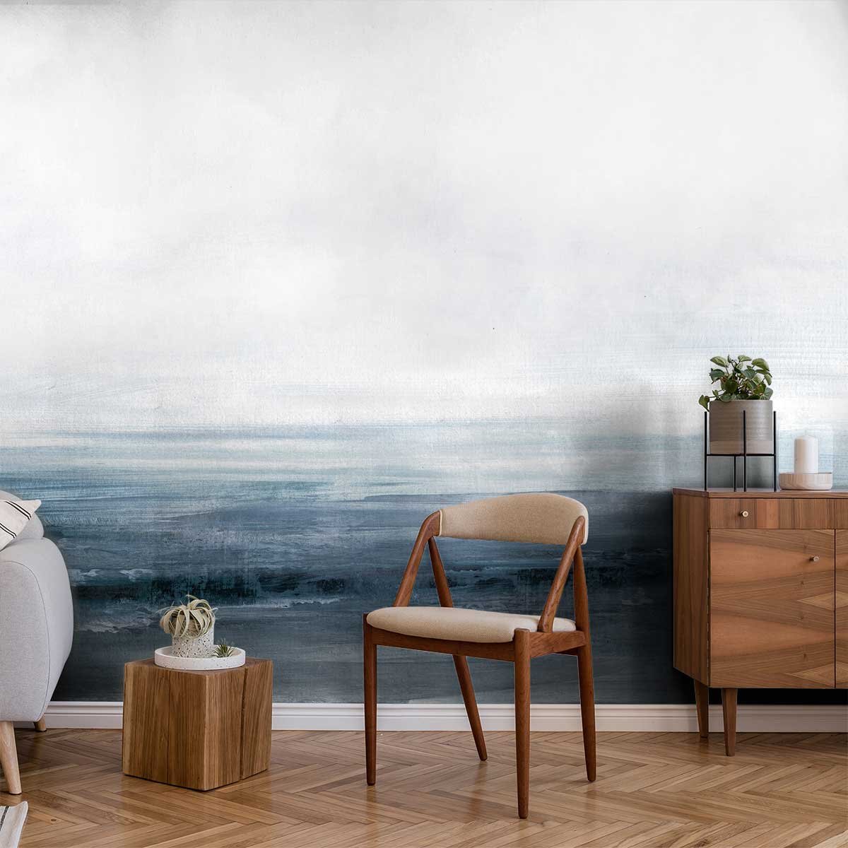 Papier peint horizon bleu intissé, HEXOA