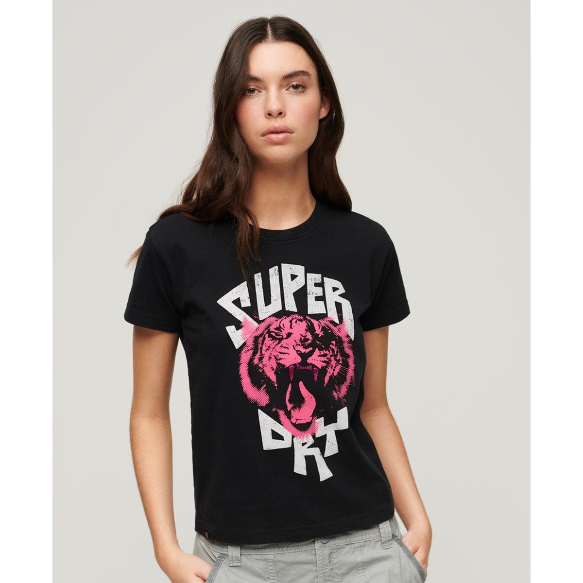 T-shirt à motif Lo-fi Rock noir de jais, SUPERDRY