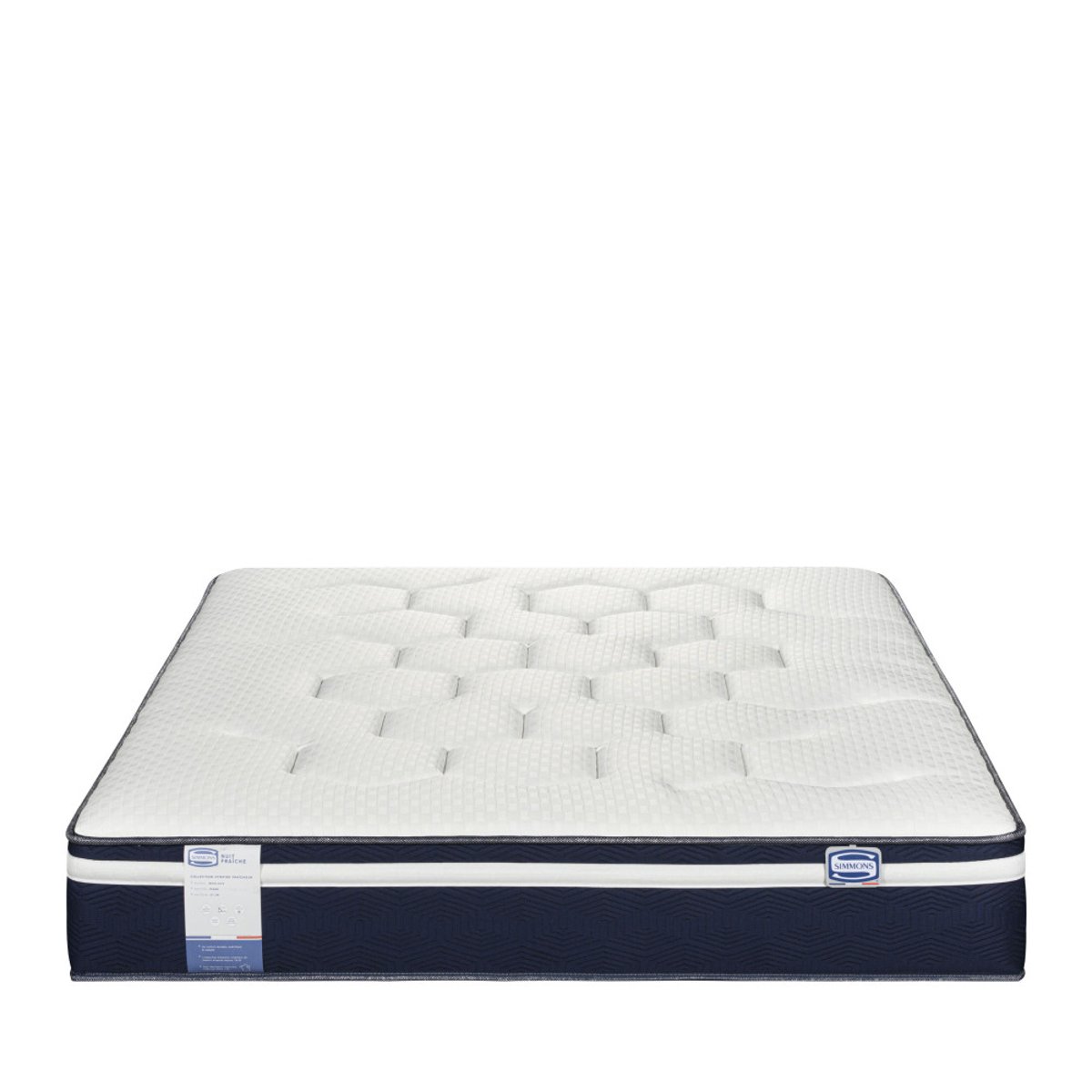 Matelas Hybride fraîcheur 100% ressorts, accueil moelleux- NUIT FRAÎCHE couleur unique, SIMMONS