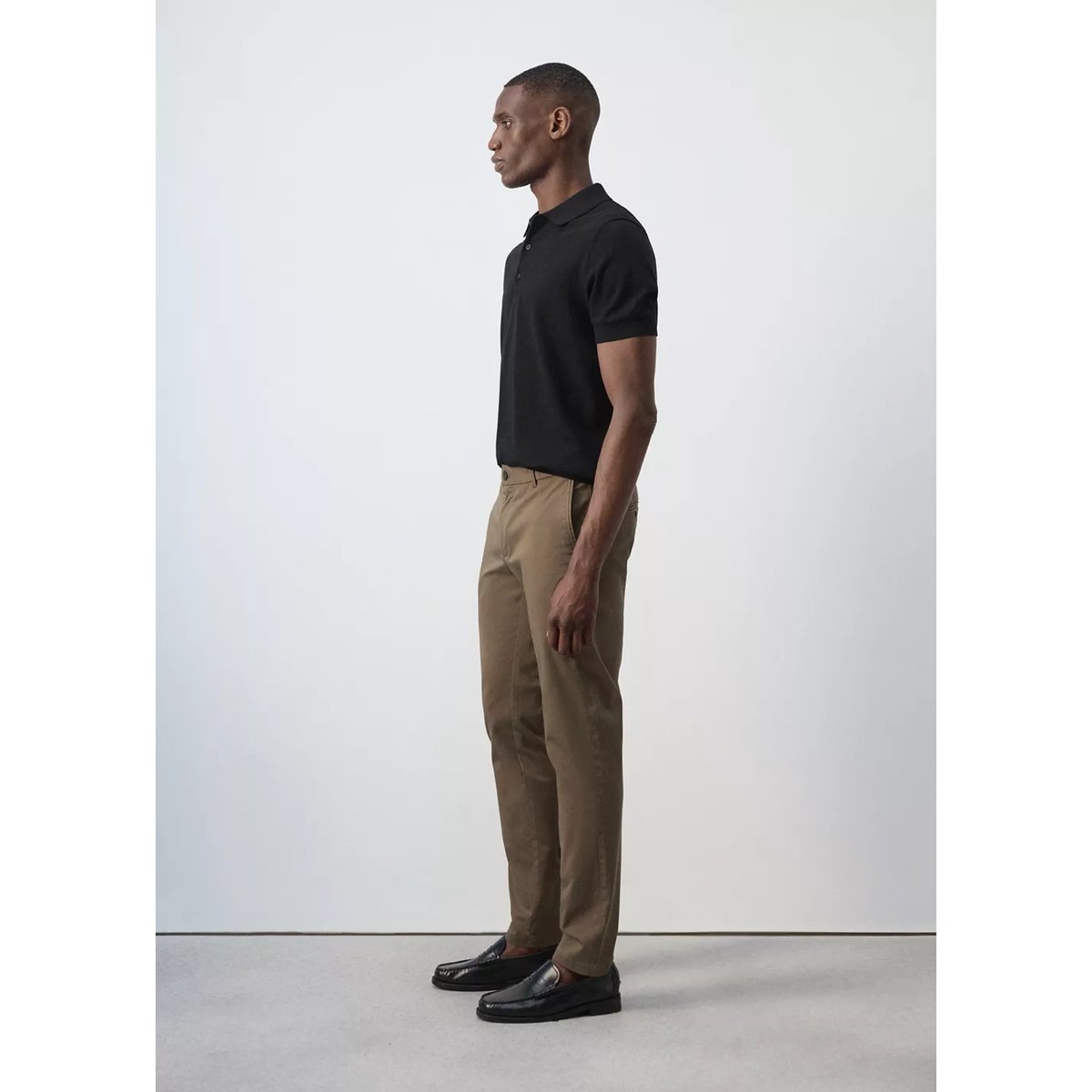 Pantalon Barna slim-fit en sergé marron, MANGO MAN