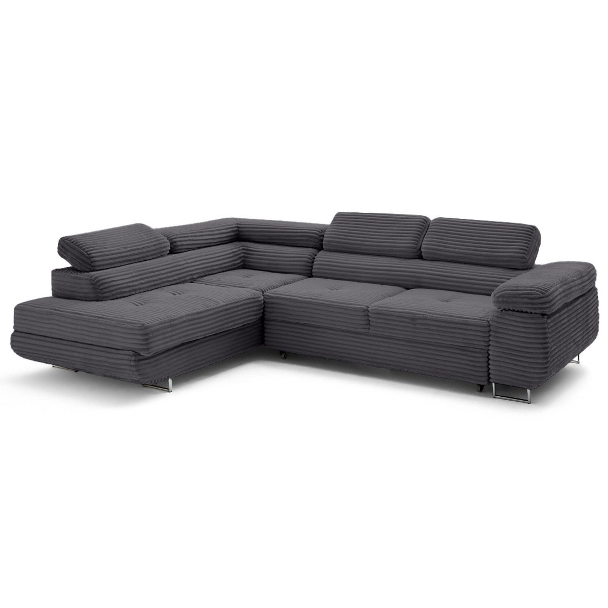 Canapé d'Angle Convertible 5 places - ZARIA gris, BEST MOBILIER