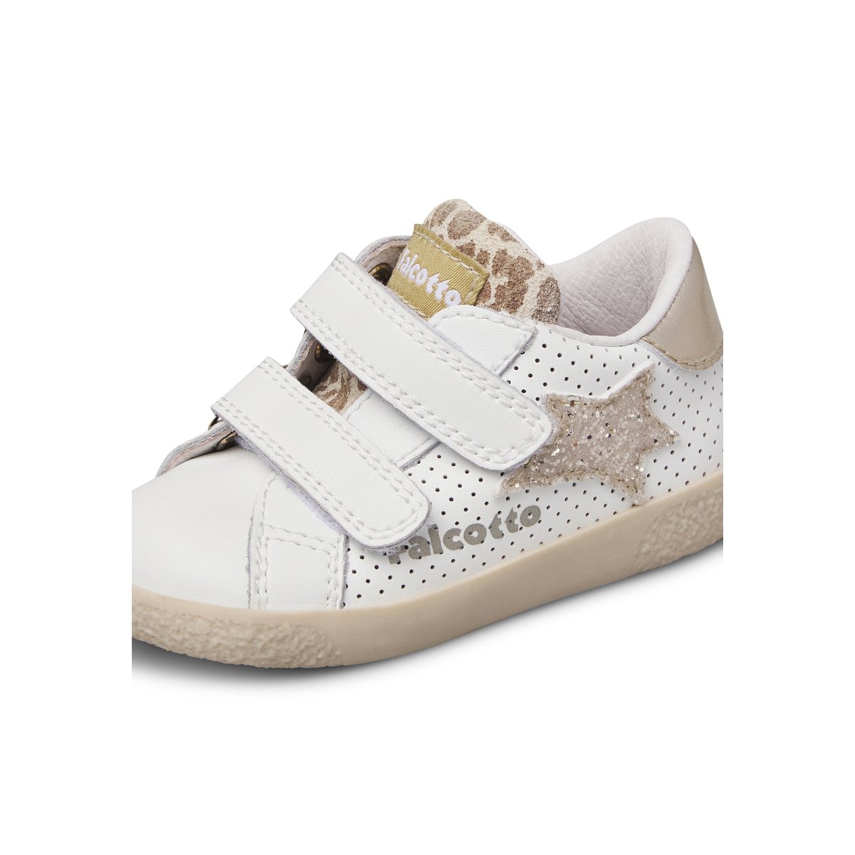 Baskets en cuir ALNOITE 2 VL. blanc-platine-, FALCOTTO