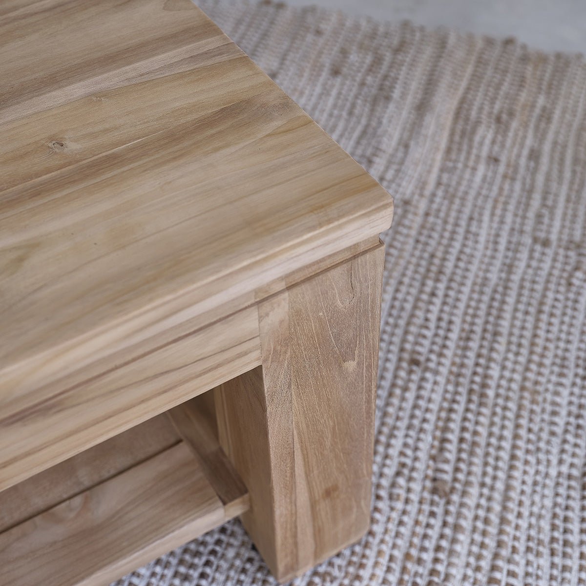 Table basse en teck massif 100 cm double plateau BOSTON naturel, BERAH GETAH