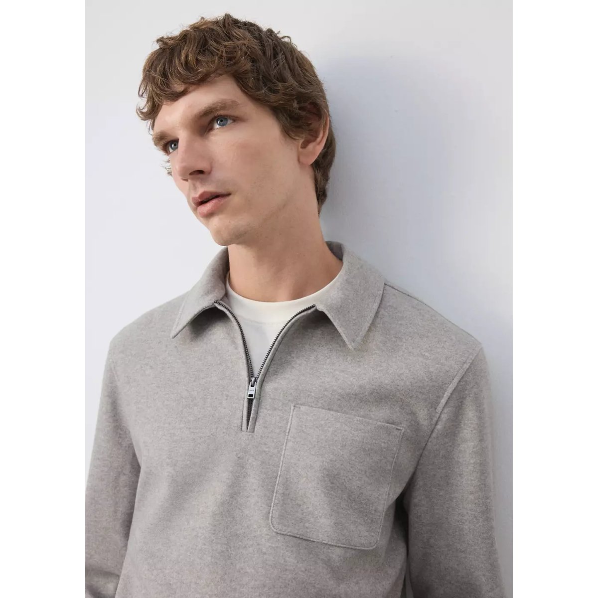 Sweat regular fit avec poche gris clair/pastel, MANGO MAN