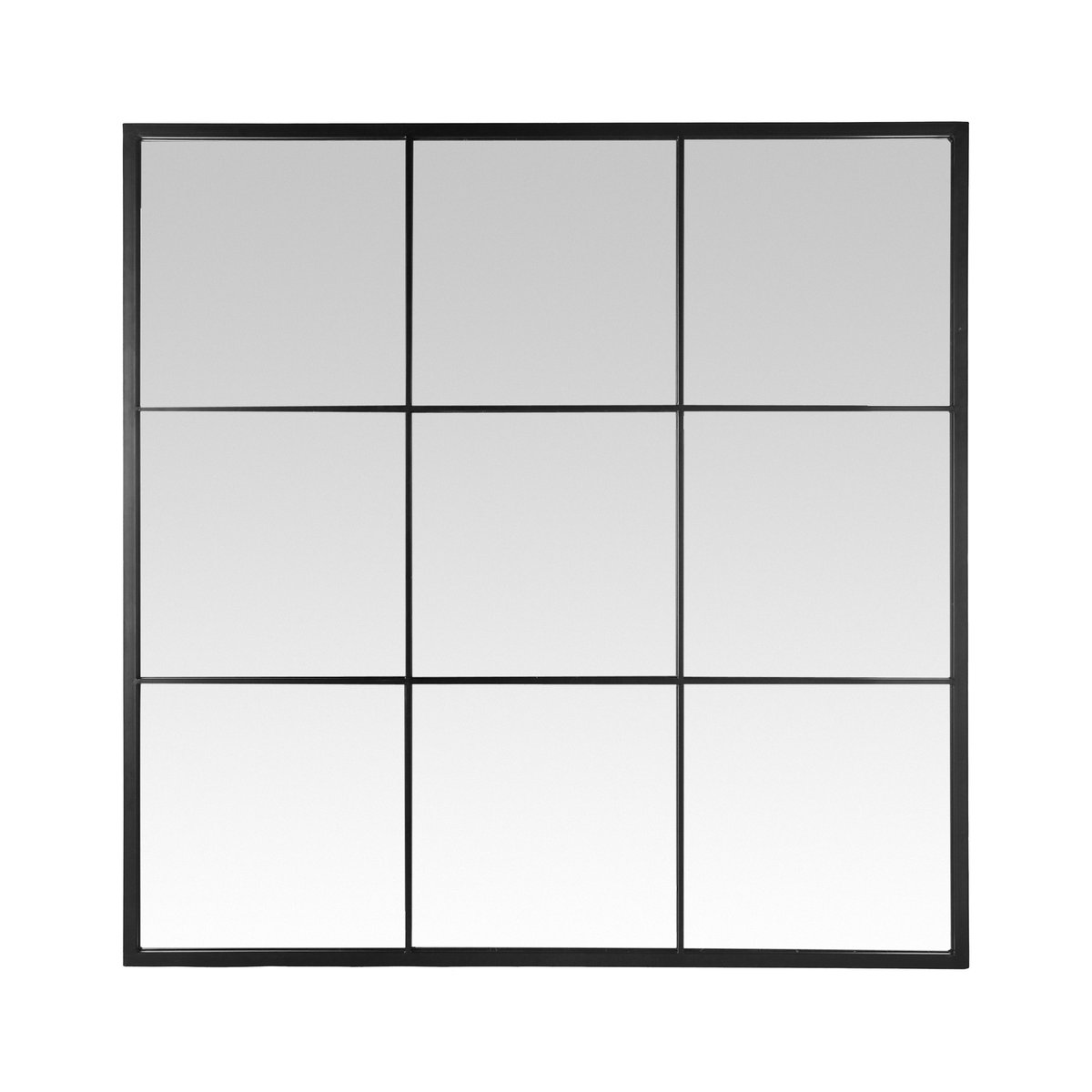 Miroir fenêtre 9 vues 100x100cm noir, EMDE