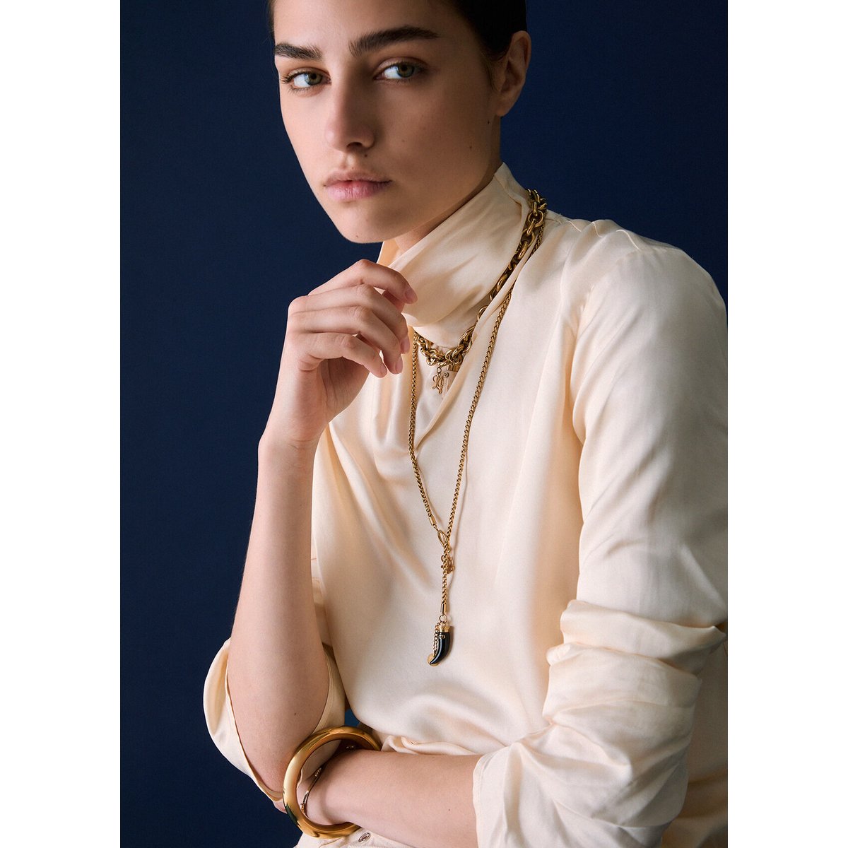 Blouse en satin crème, LIU JO