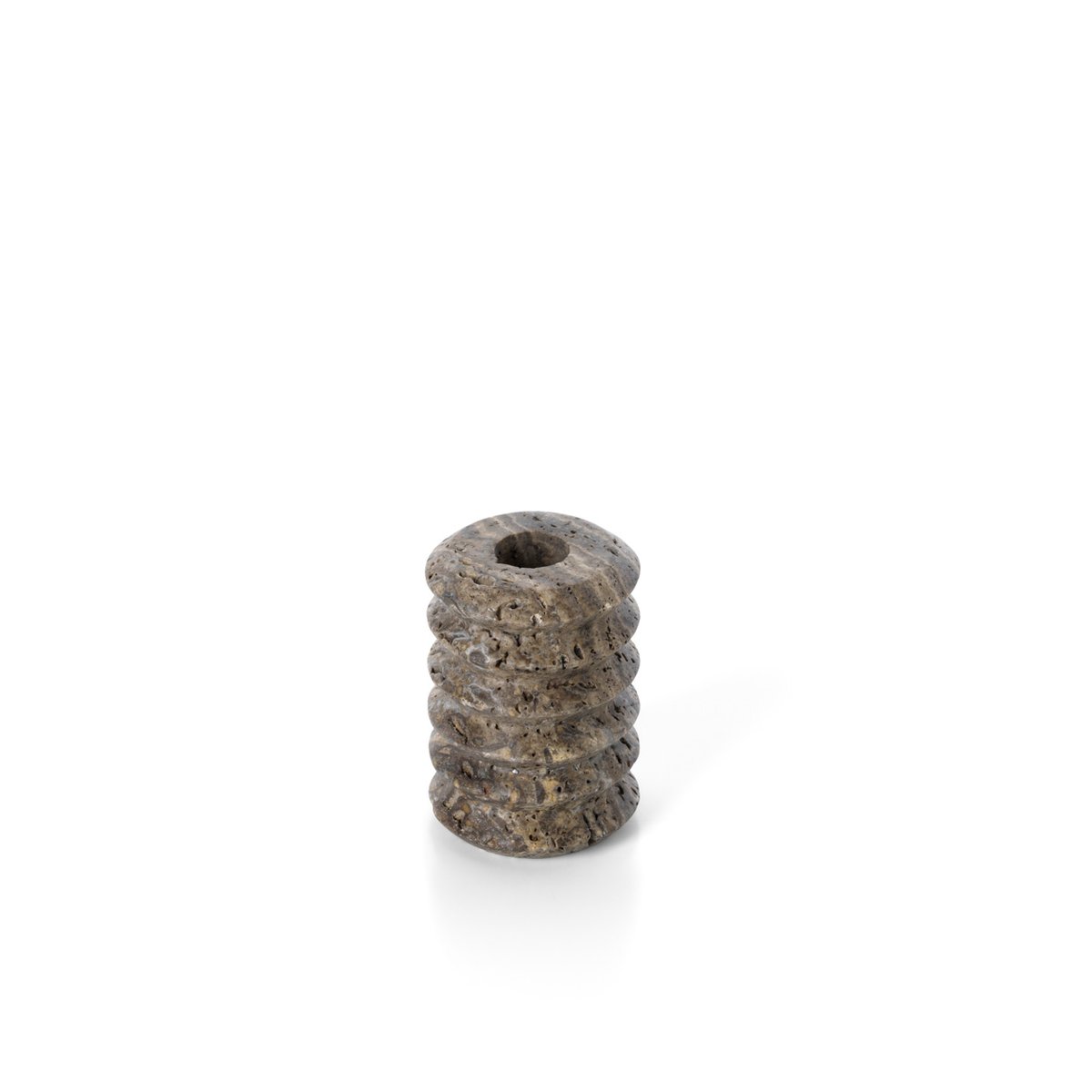 Bougeoir en travertin TRAVERTINE RIPPLE gris, BAZAR BIZAR