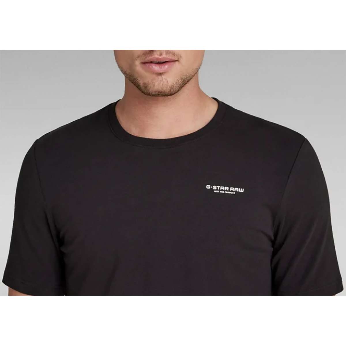T-shirt coton biologique col rond noir, G-Star RAW