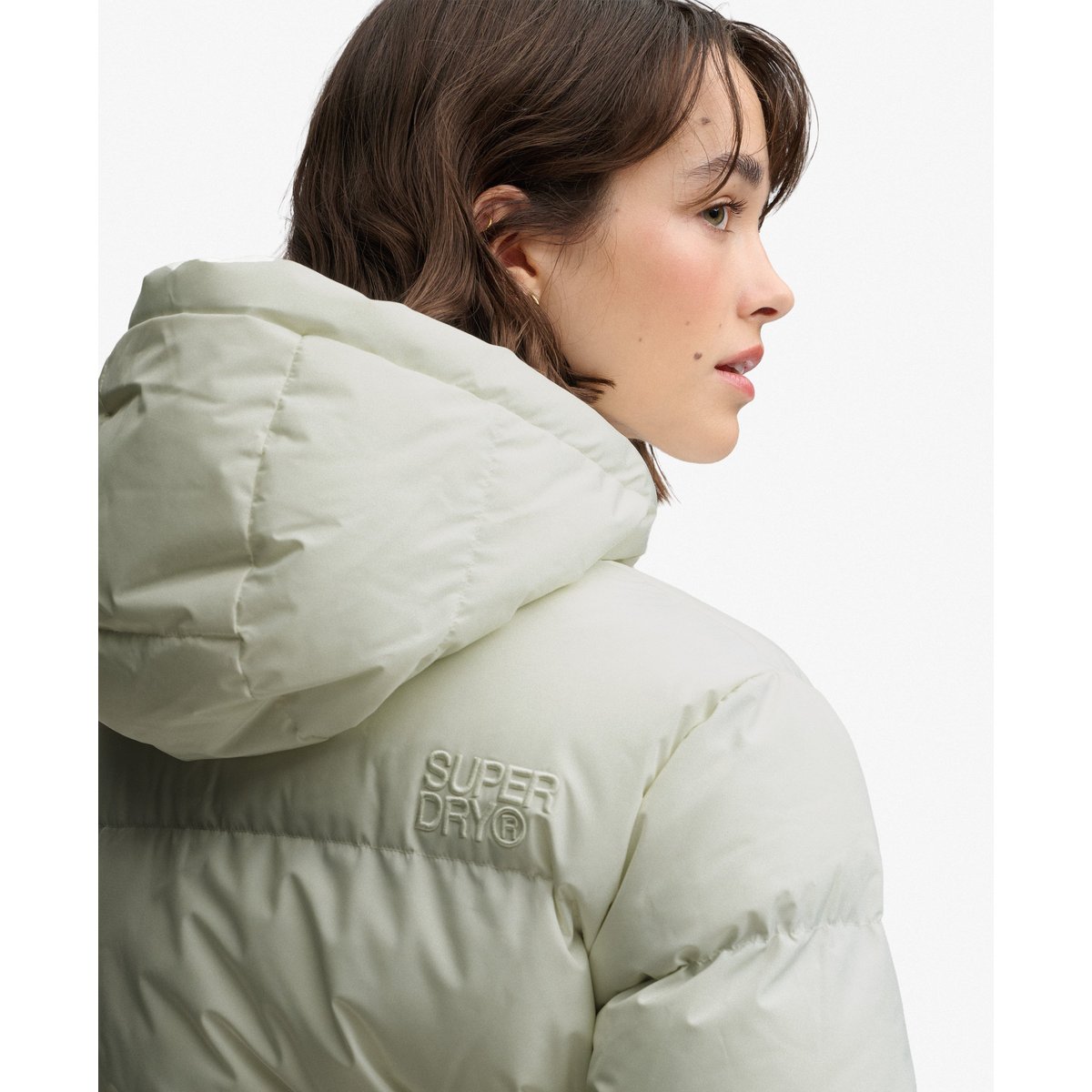 Doudoune Sport à Capuche blanc cassé, SUPERDRY