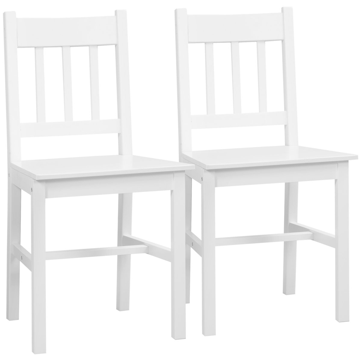 Chaise de salle à manger Bois Blanc blanc, HOMCOM