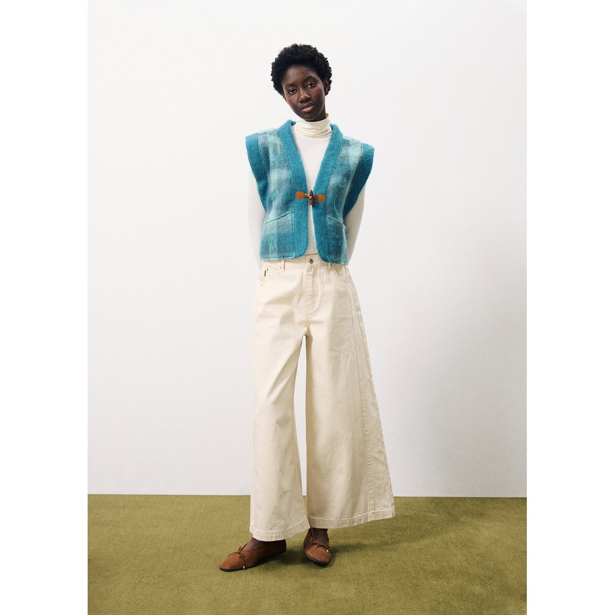Gilet PAULINA bleu petrol, FRNCH