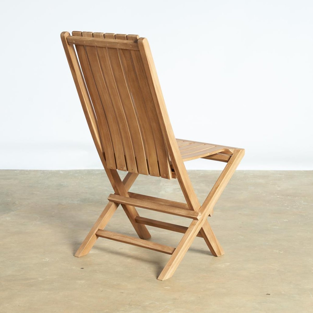 Ensemble 2 chaises pliantes en teck Helza naturel, WANDA COLLECTION