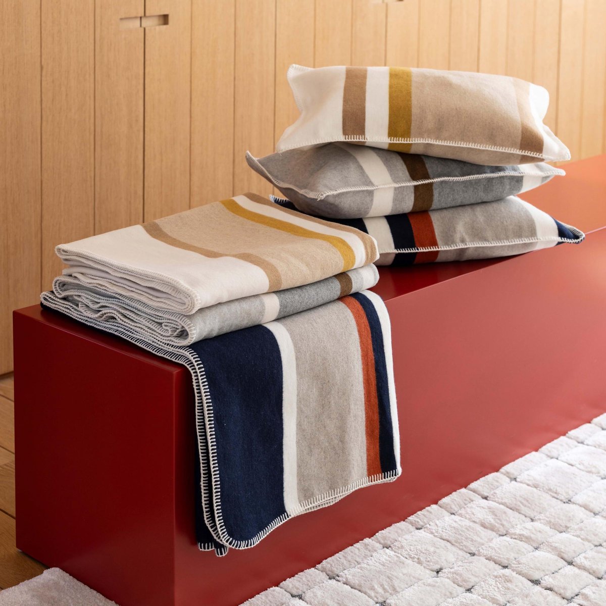 Plaid jacquard recyclé Gioia ivoire, VIVARAISE