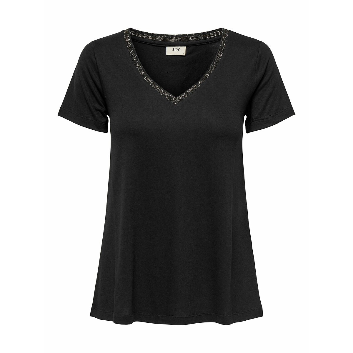 T-shirt con scollo a V nero , JDY