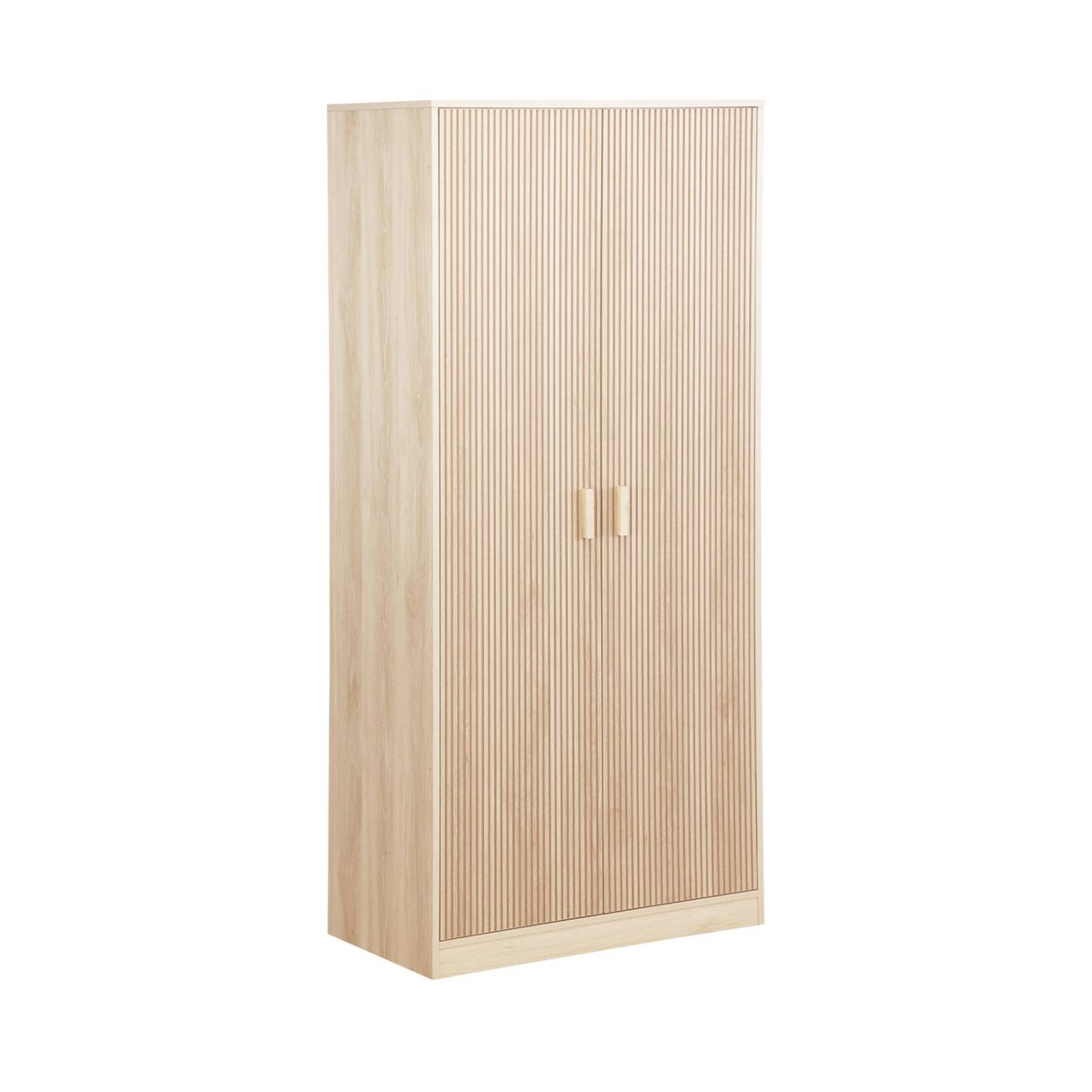 Armoire dressing décor bois 1 penderie 2 portes LINEAR naturel, SWEEEK