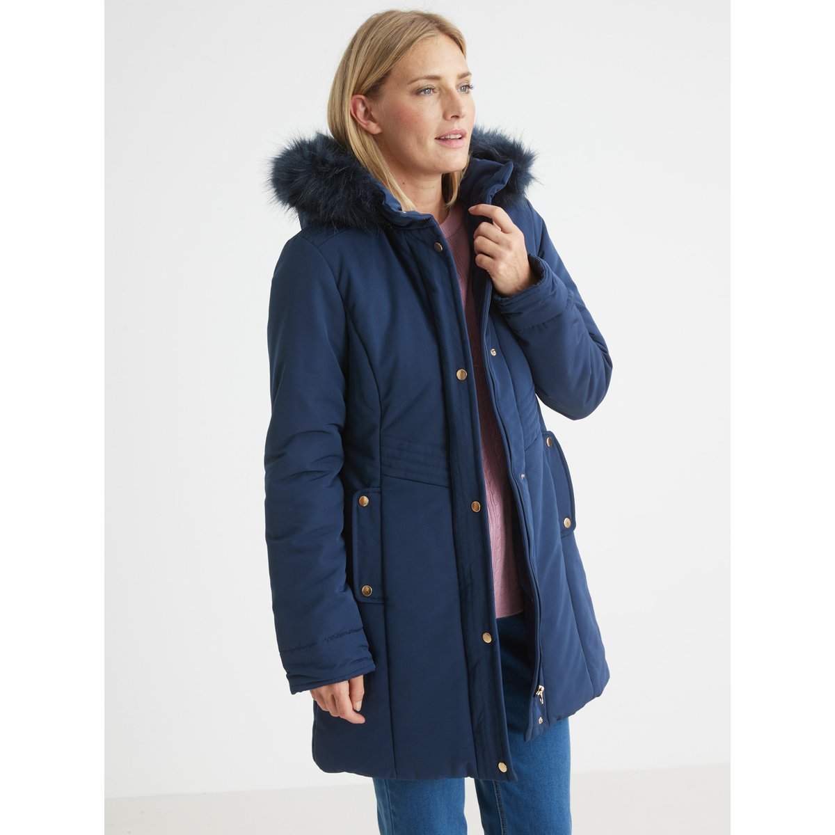 Parka déperlante longue marine, DAXON