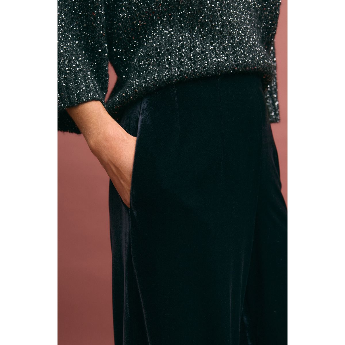 Pantalon large noir, NEXT