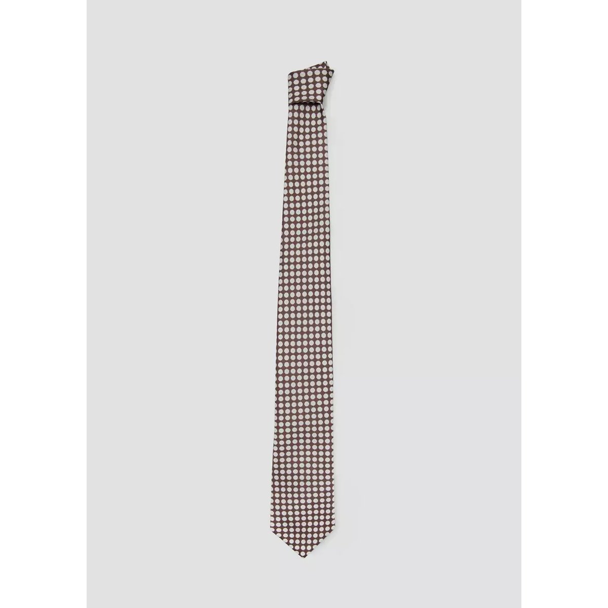 Cravate 100 % soie imprimé fleurs marron, MANGO MAN